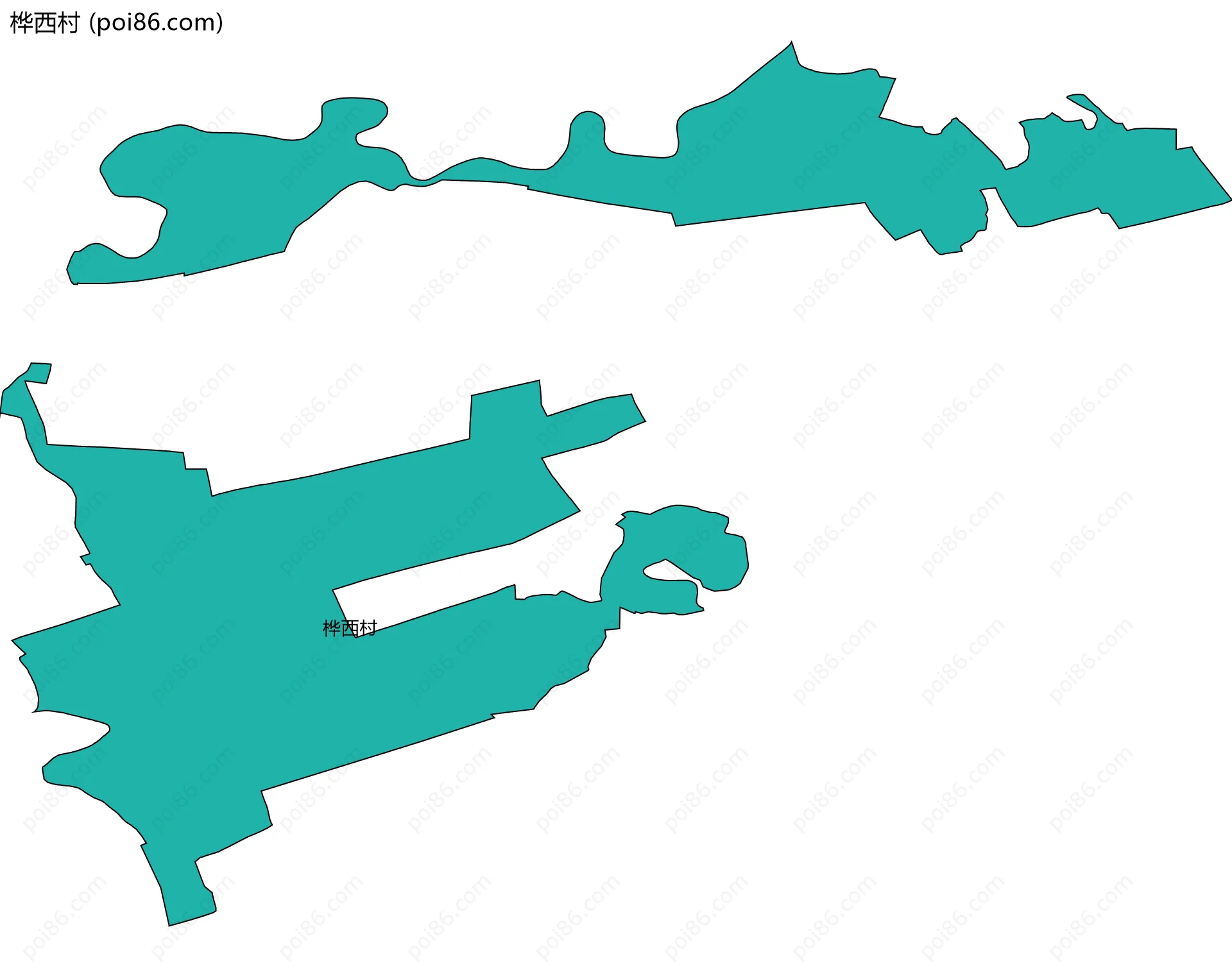 桦西村边界地图