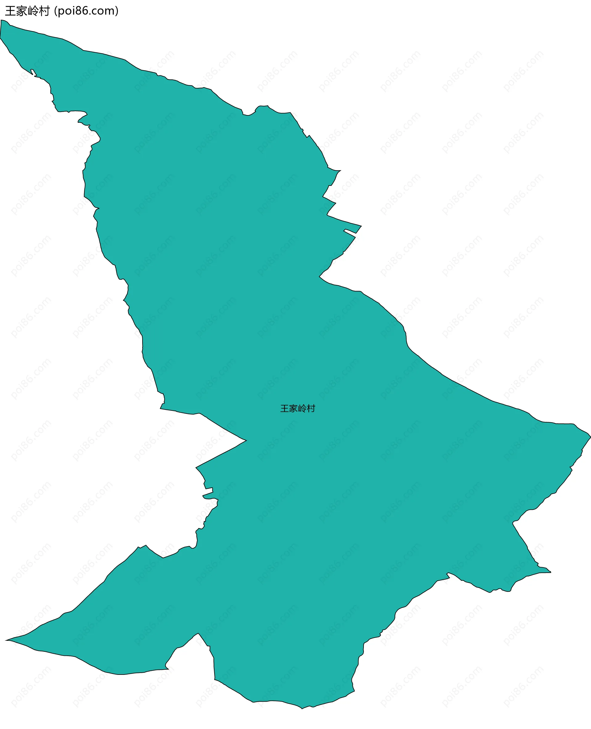 王家岭村边界地图