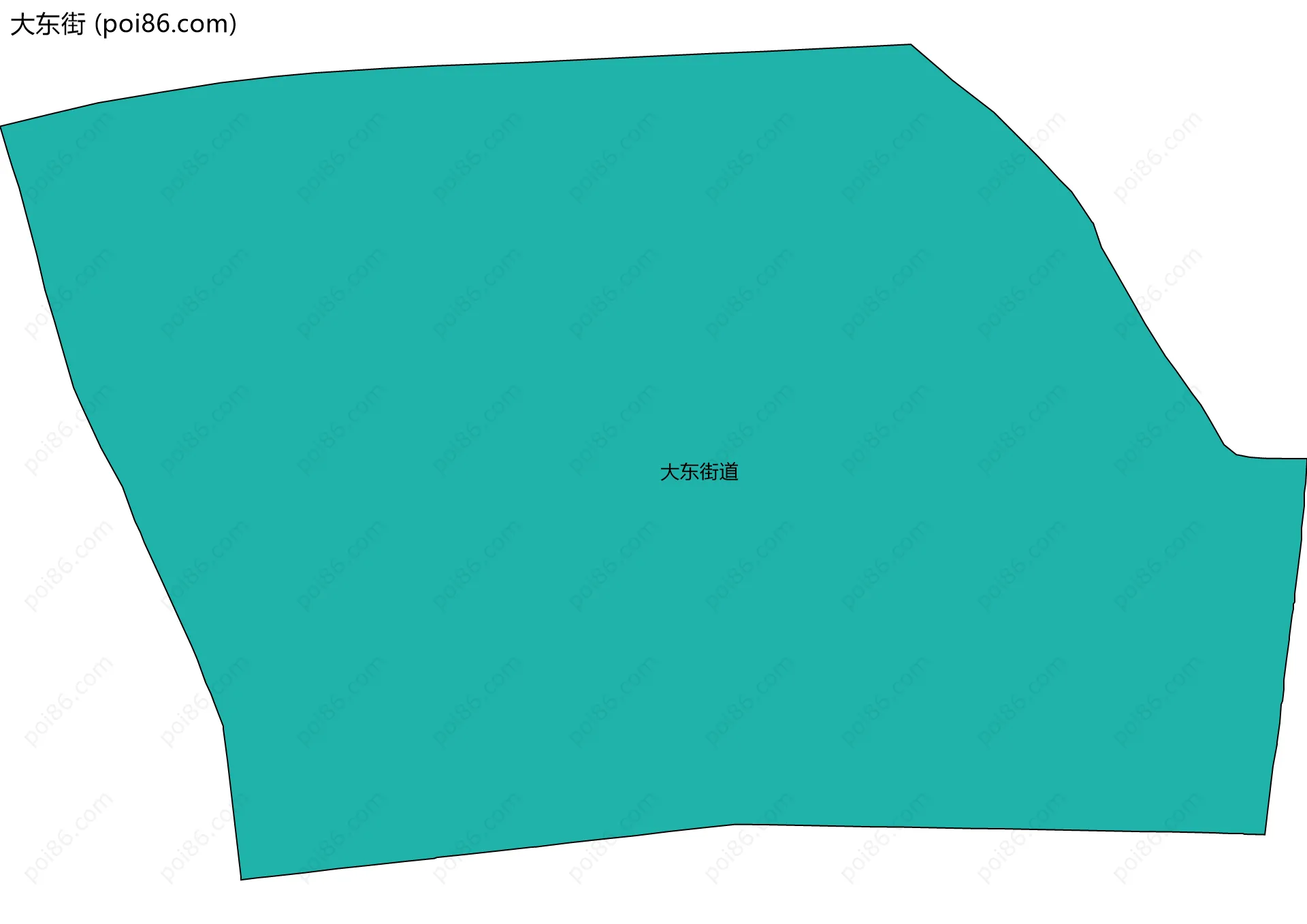 大东街边界地图(五级行政区划)