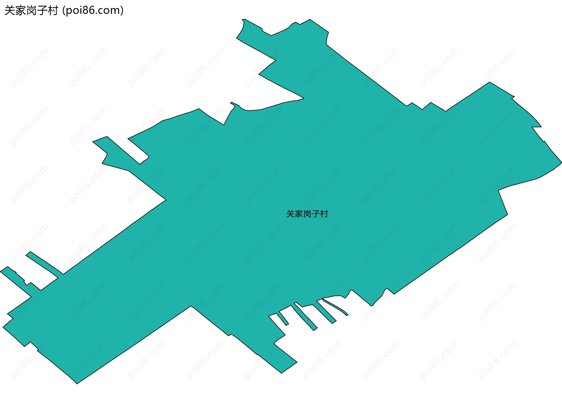 关家岗子村边界地图