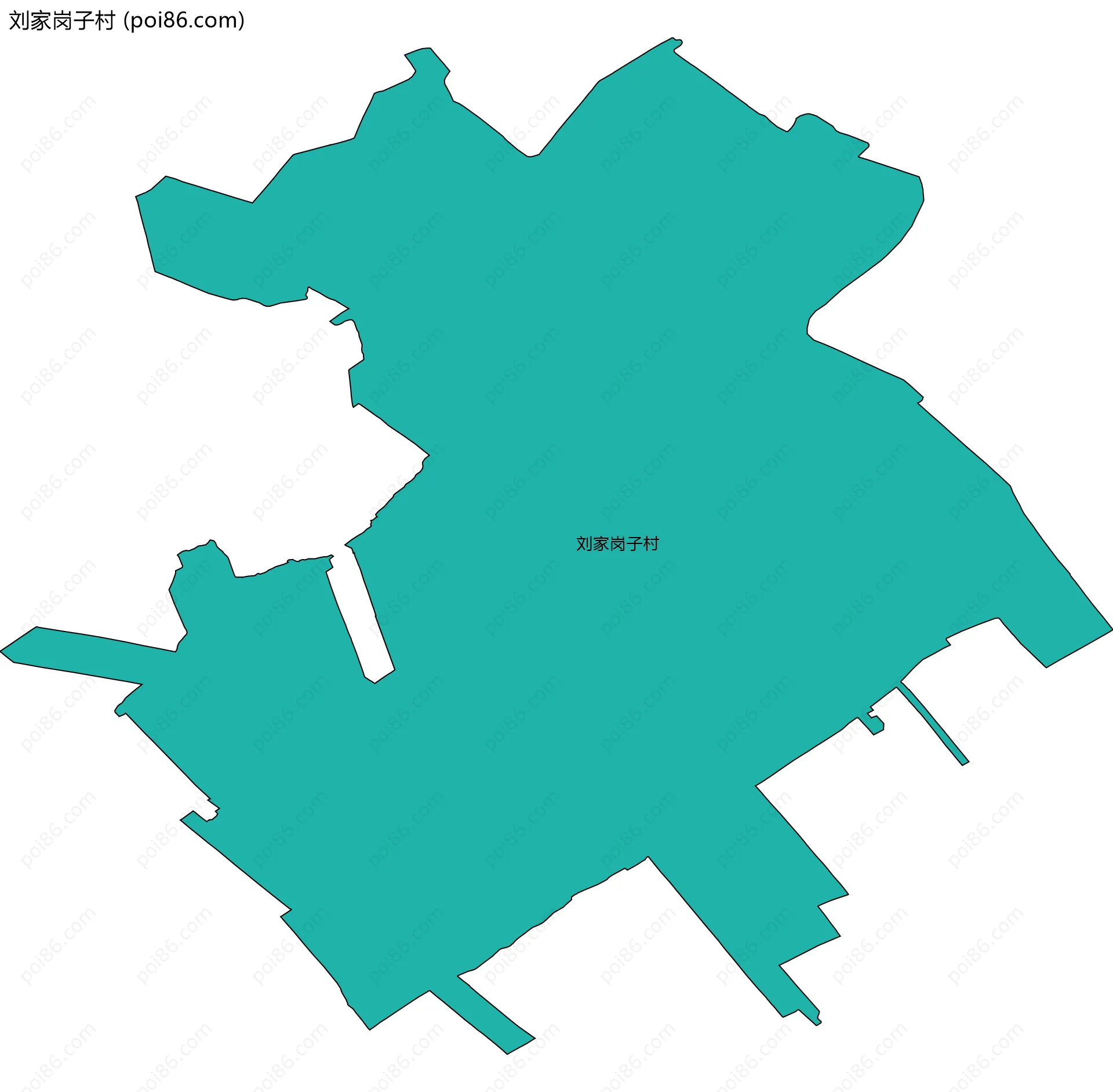 刘家岗子村边界地图