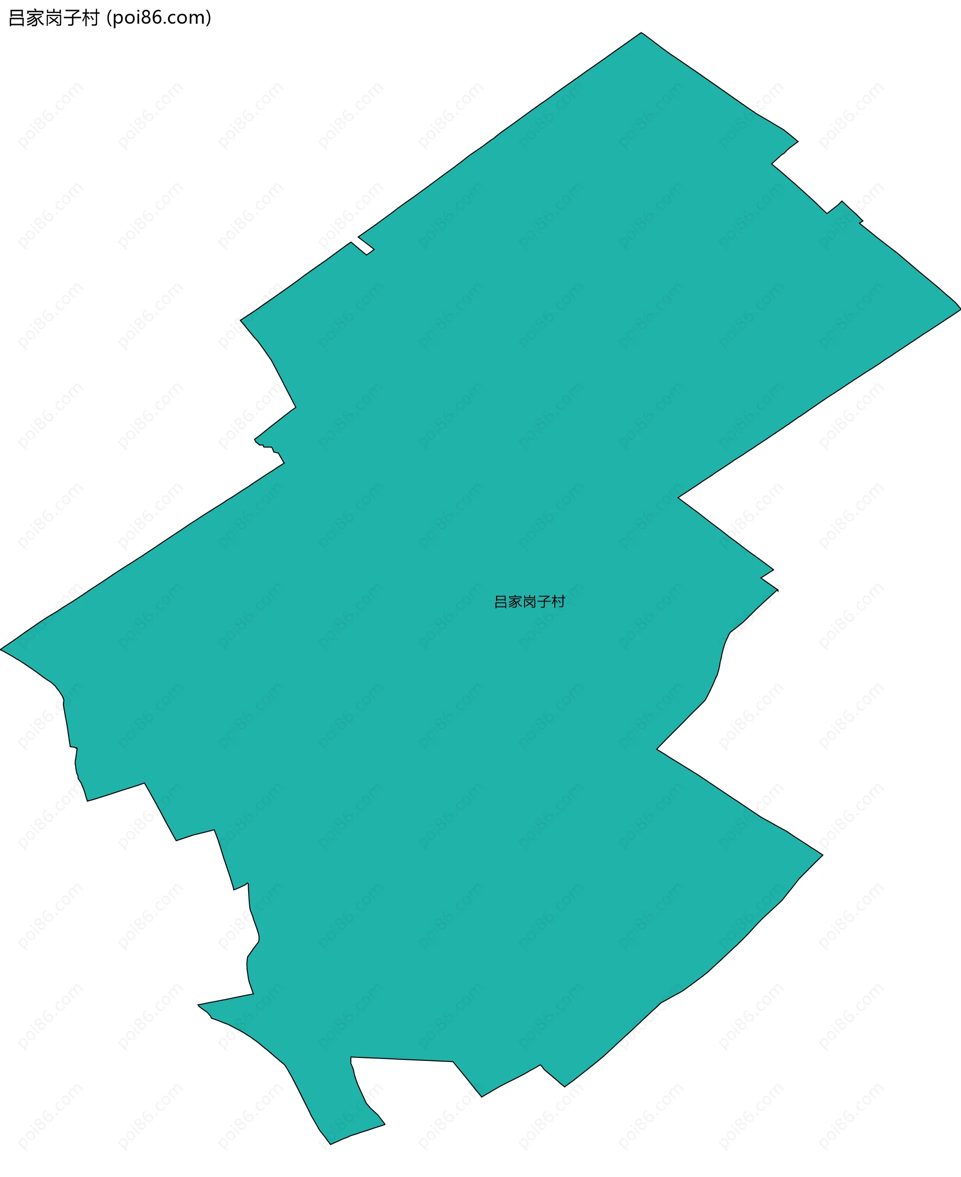 吕家岗子村边界地图