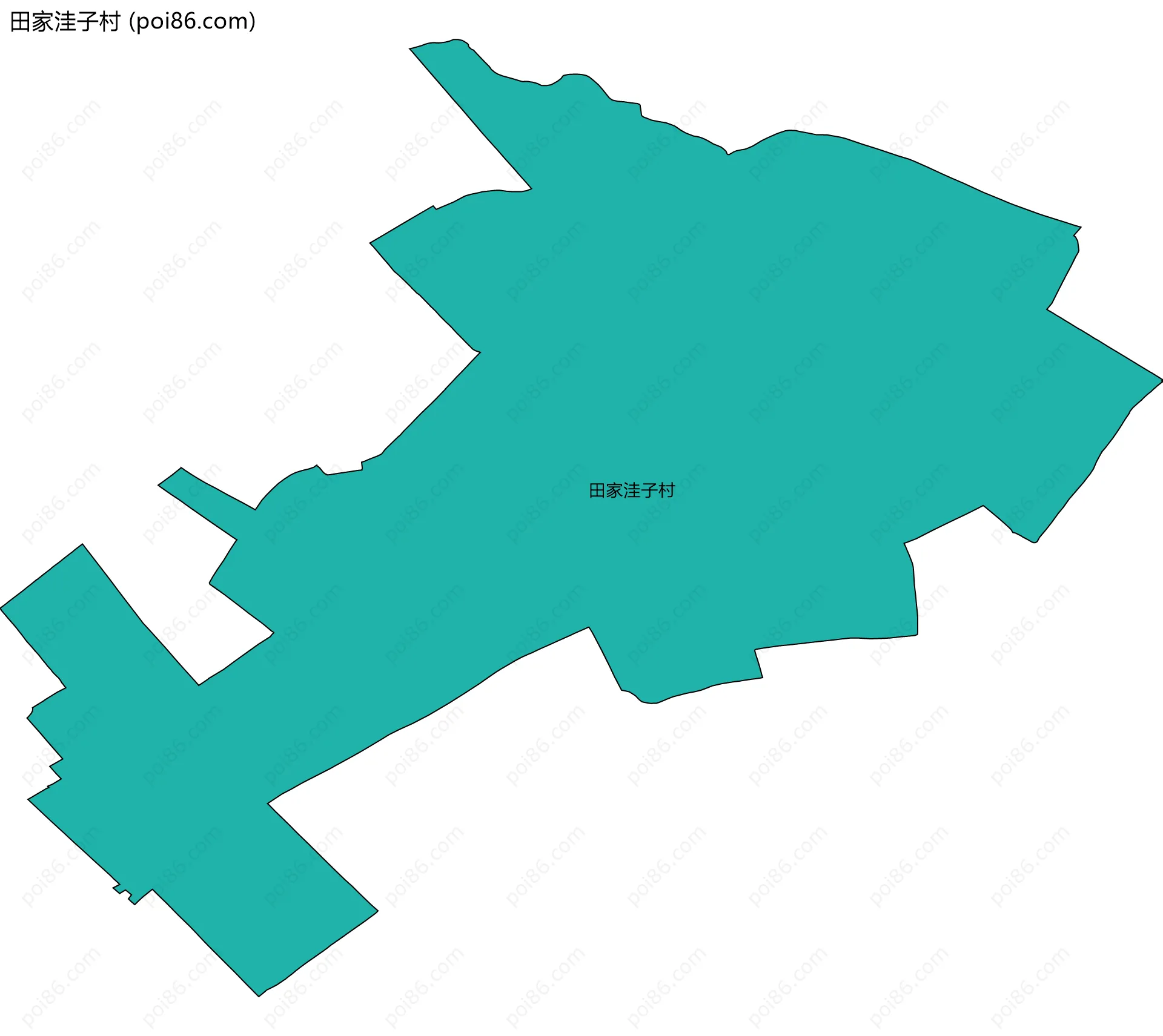 田家洼子村边界地图