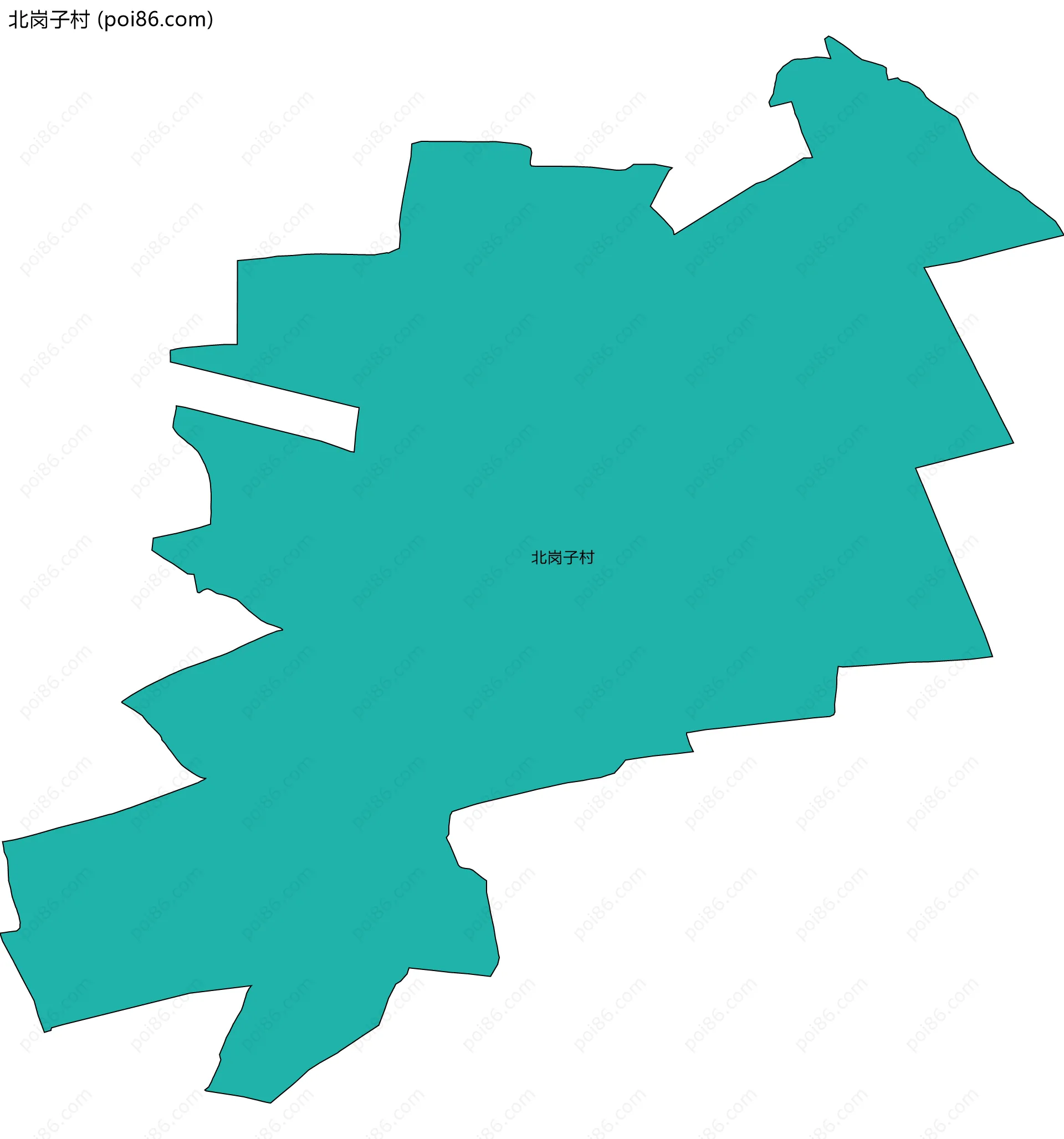 北岗子村边界地图