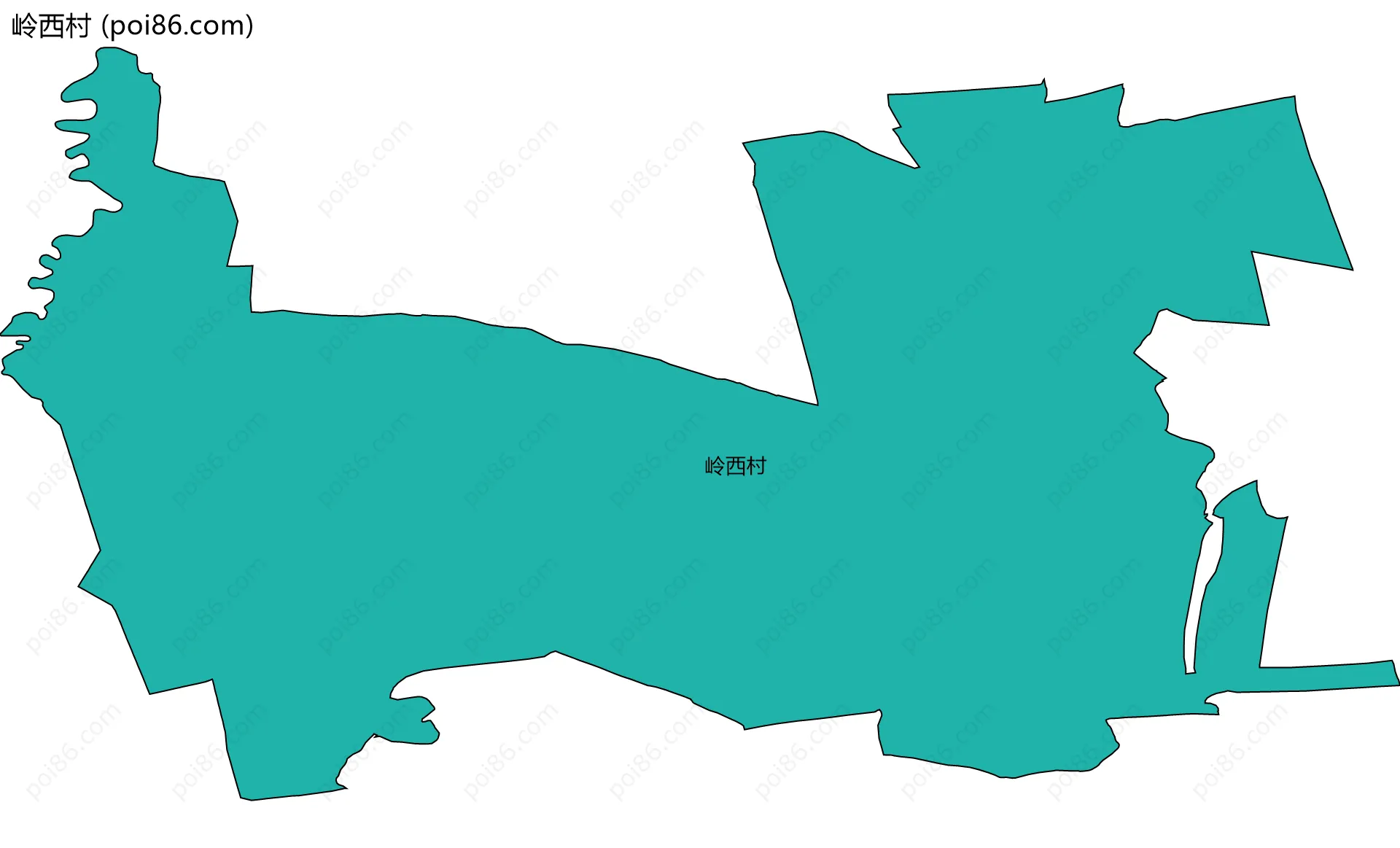 岭西村边界地图