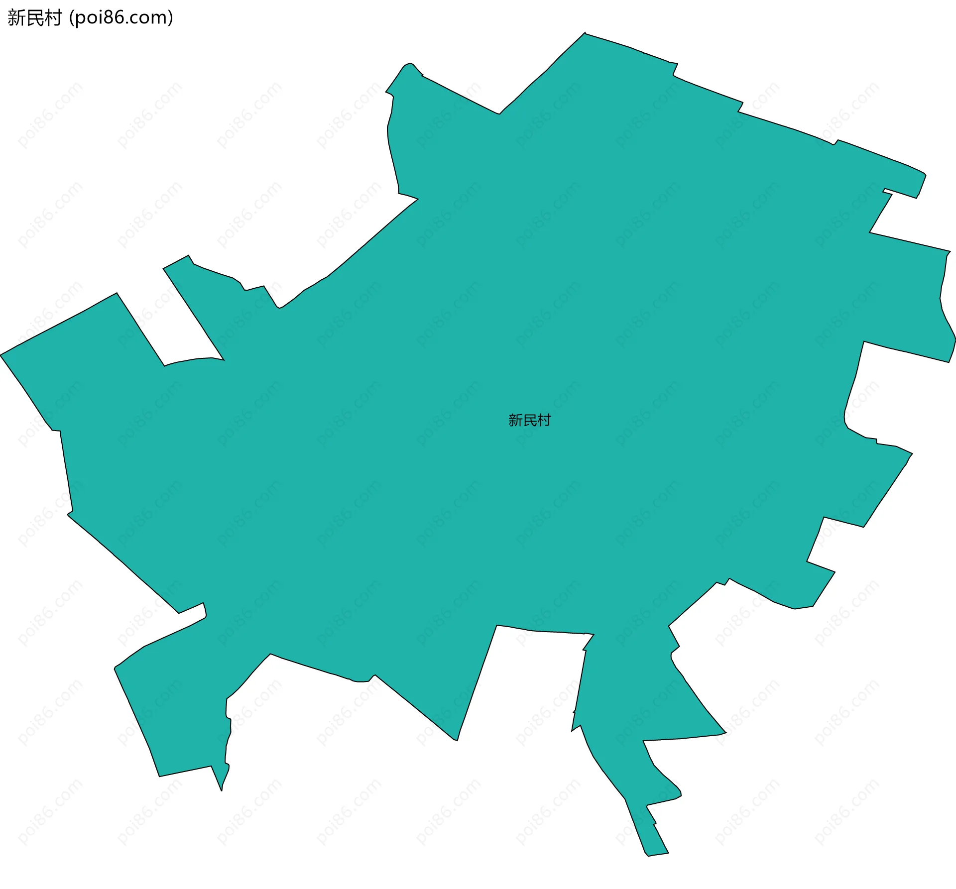 新民村边界地图