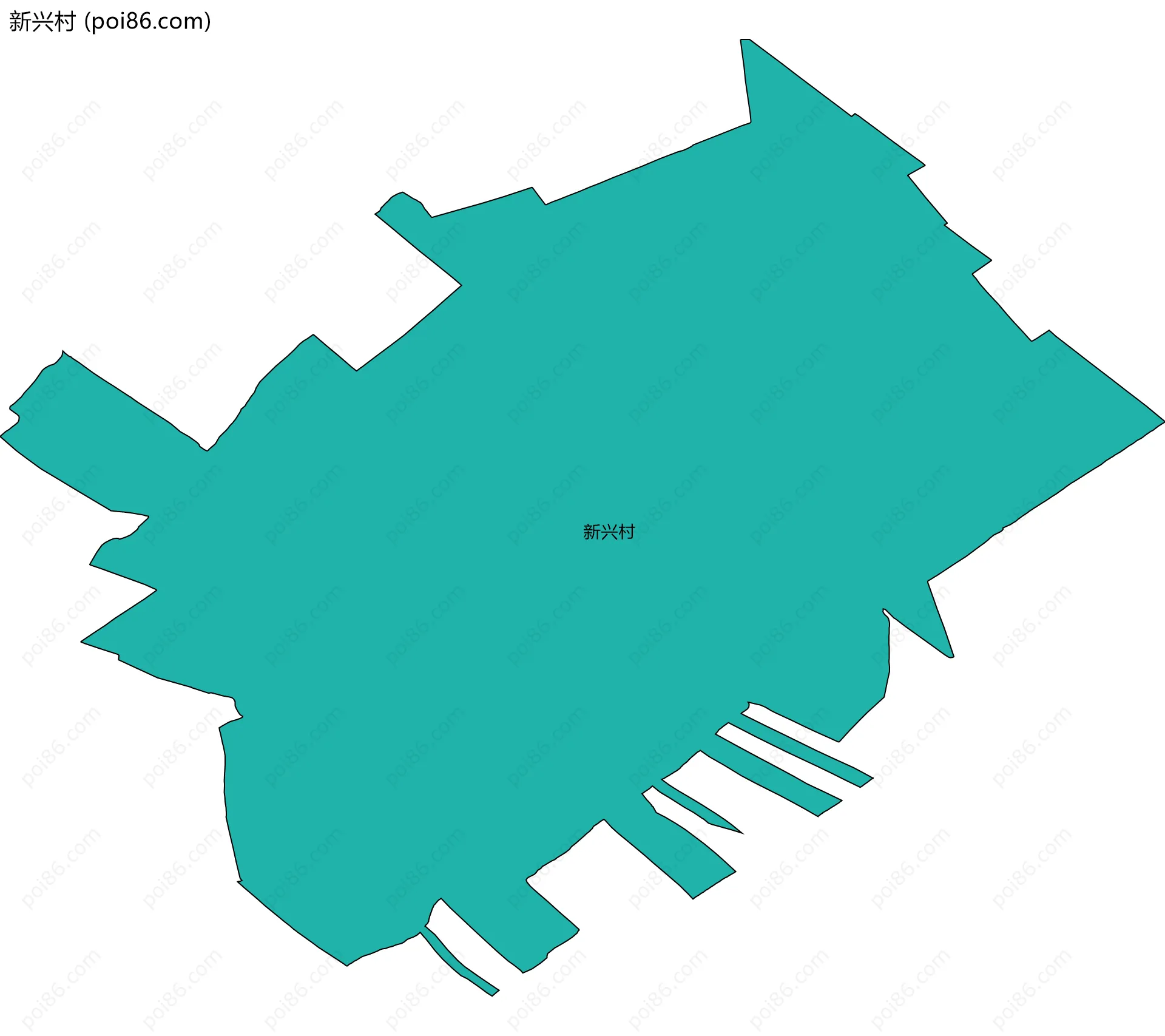 新兴村边界地图