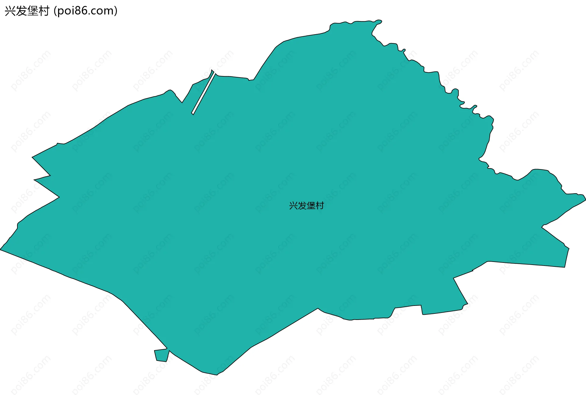 兴发堡村边界地图