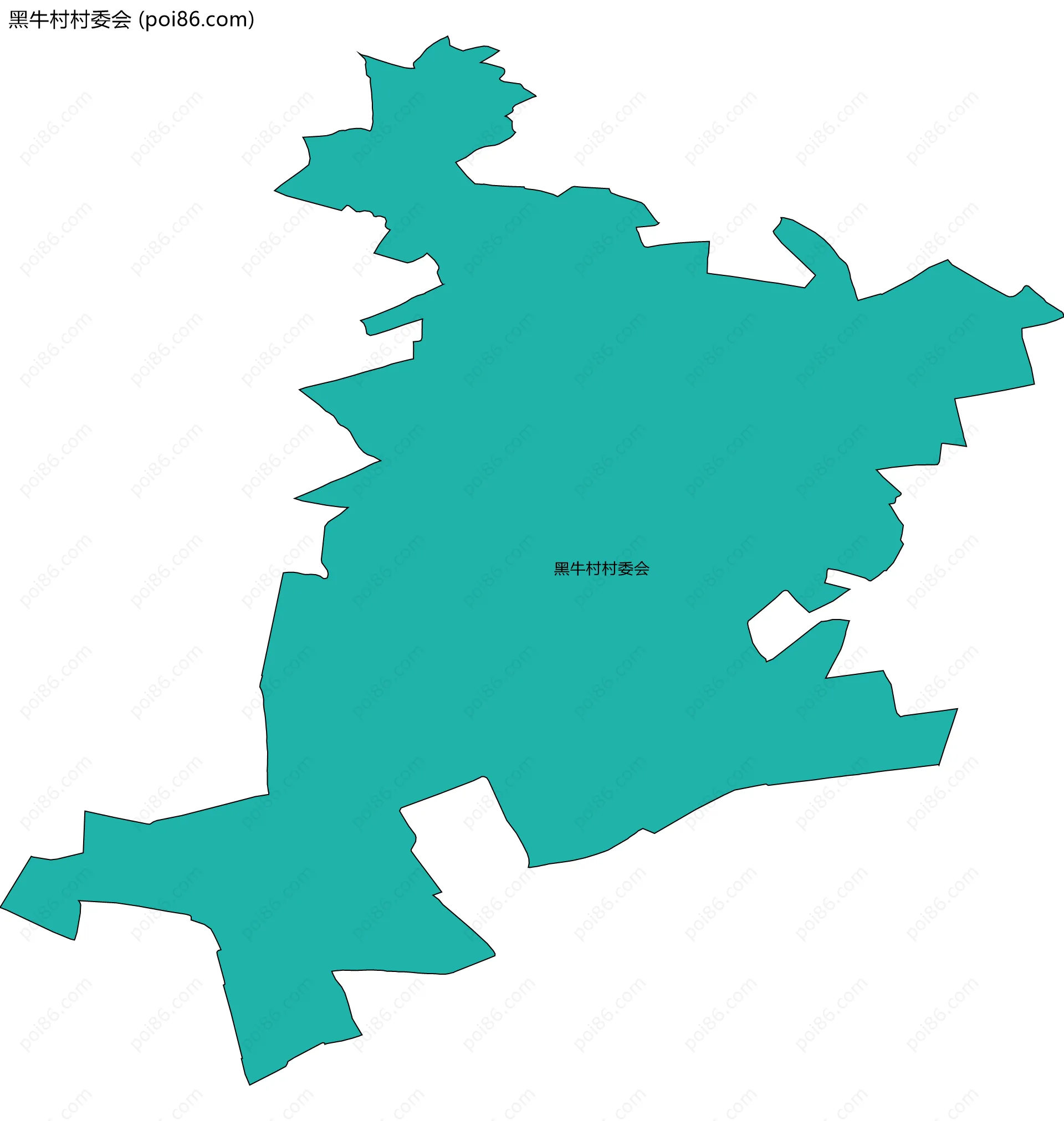 黑牛村村委会边界地图
