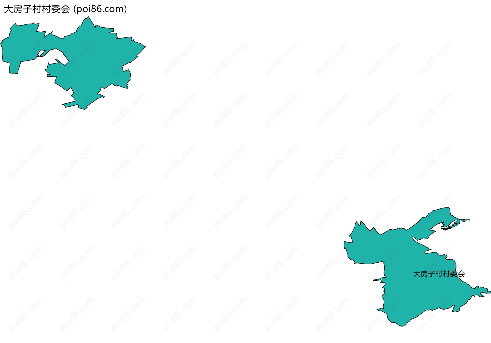 大房子村村委会边界地图