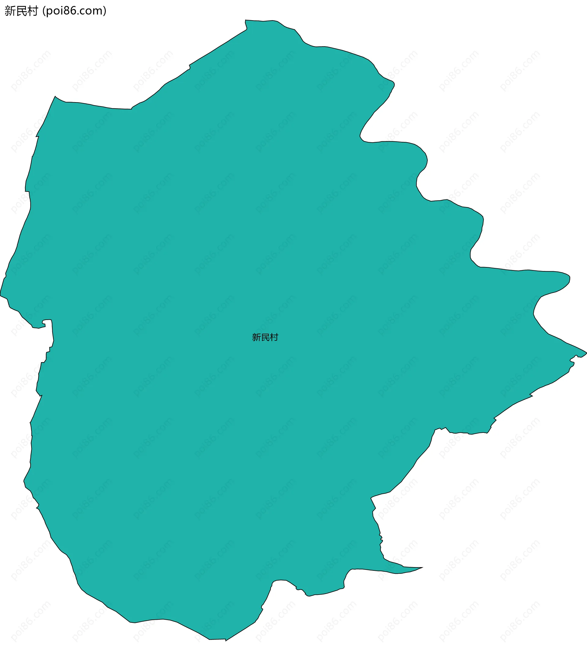 新民村边界地图