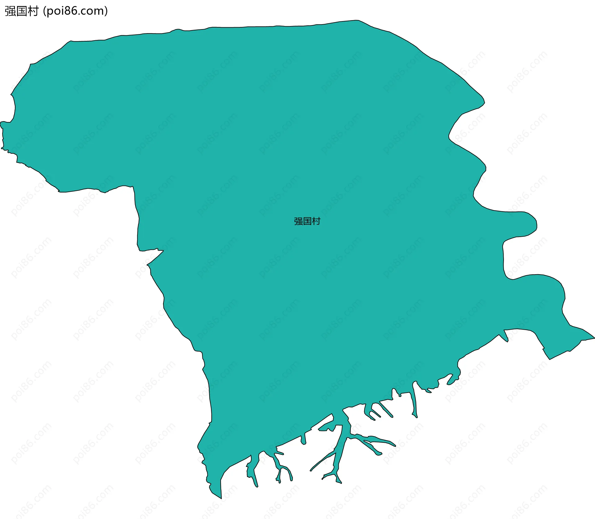强国村边界地图