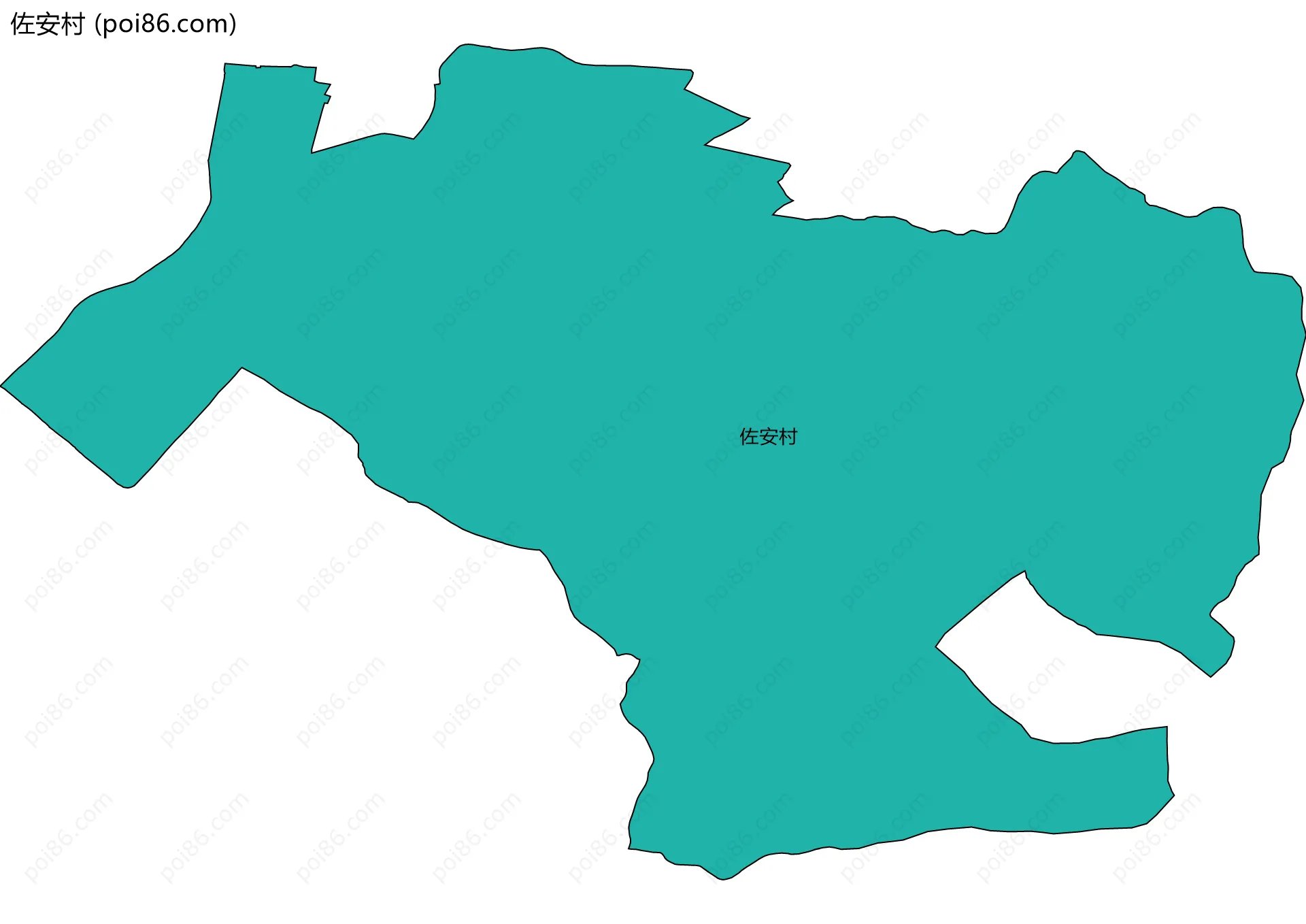 佐安村边界地图