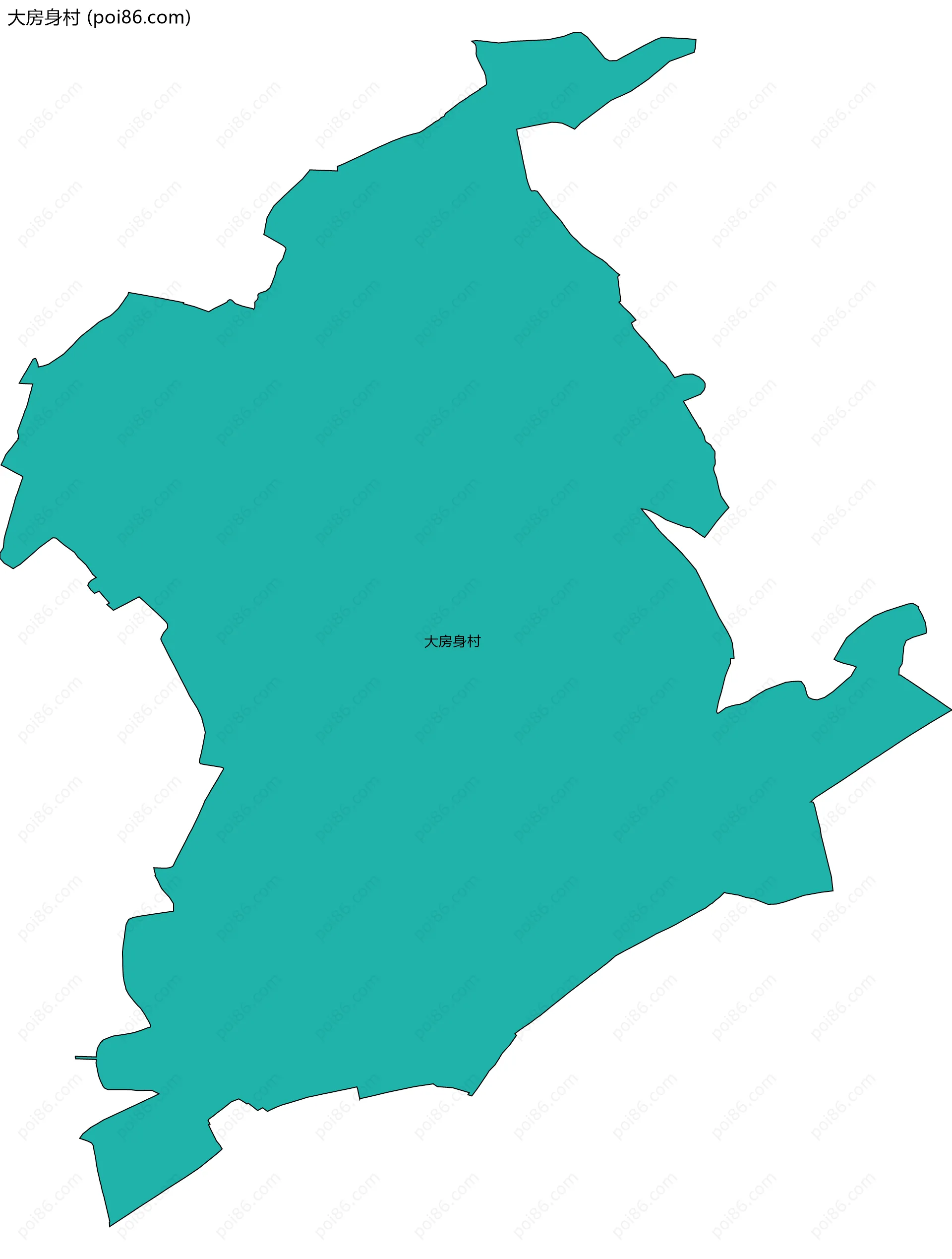 大房身村边界地图