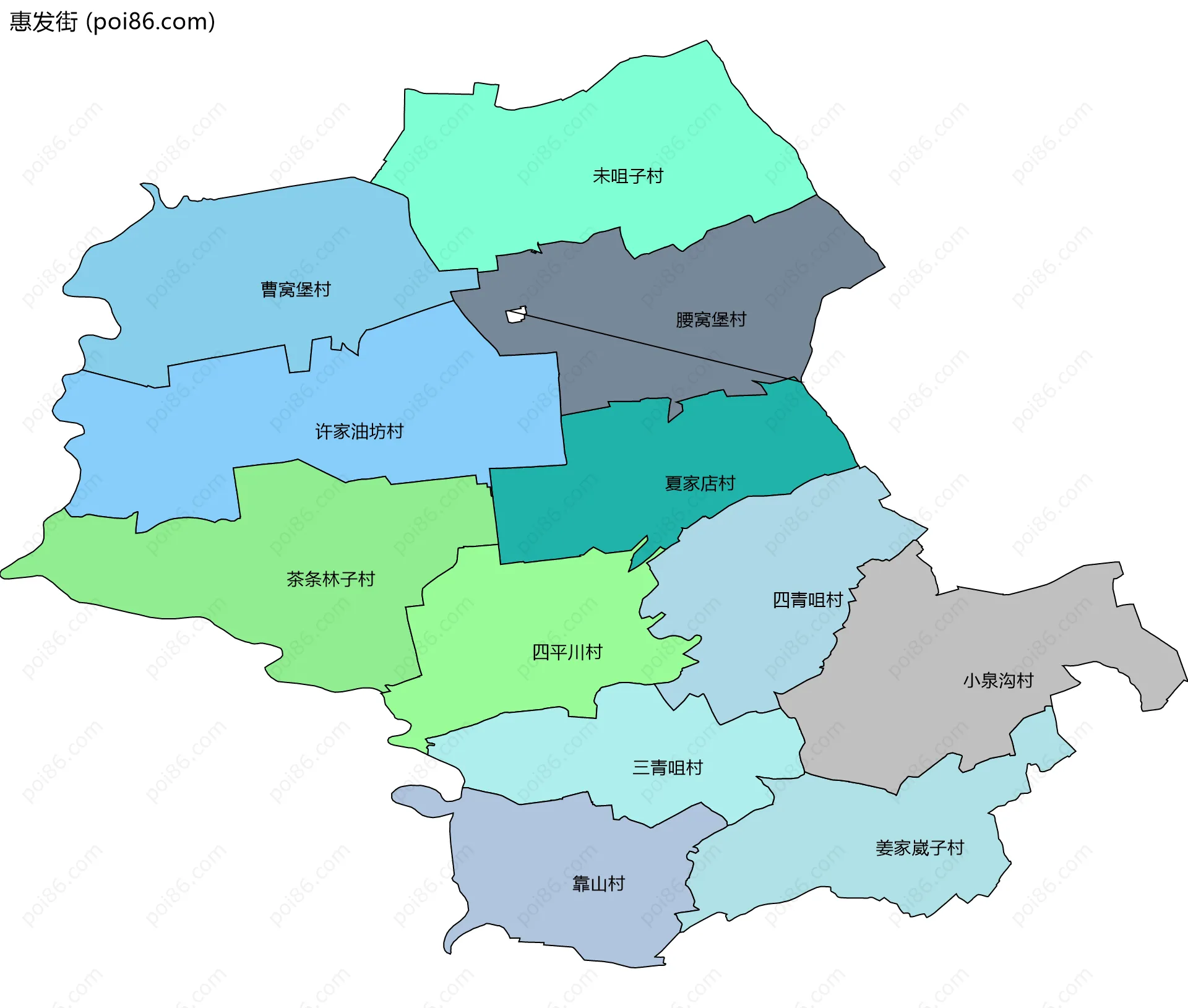 惠发街边界地图(五级行政区划)