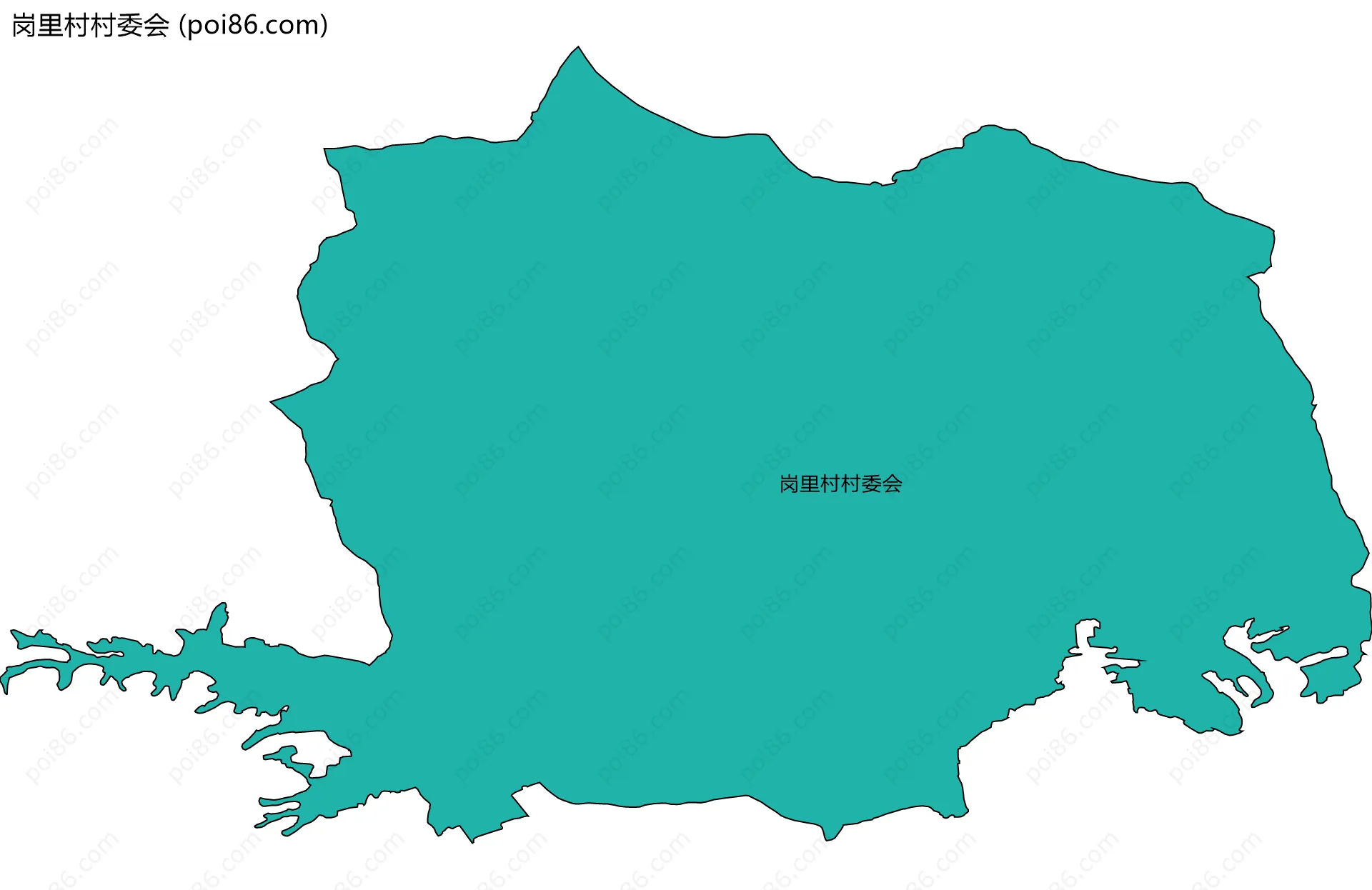 岗里村村委会边界地图