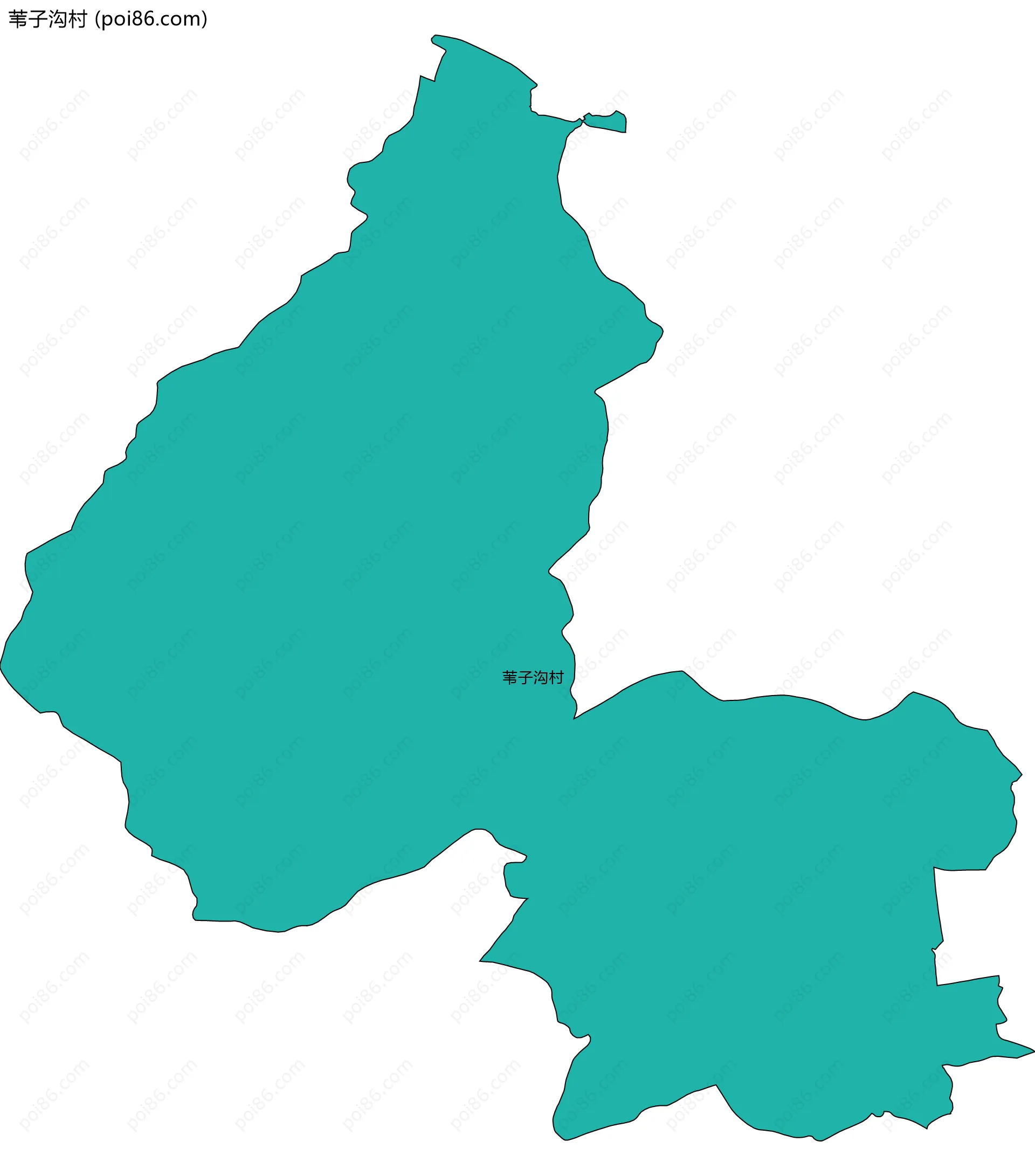 苇子沟村边界地图