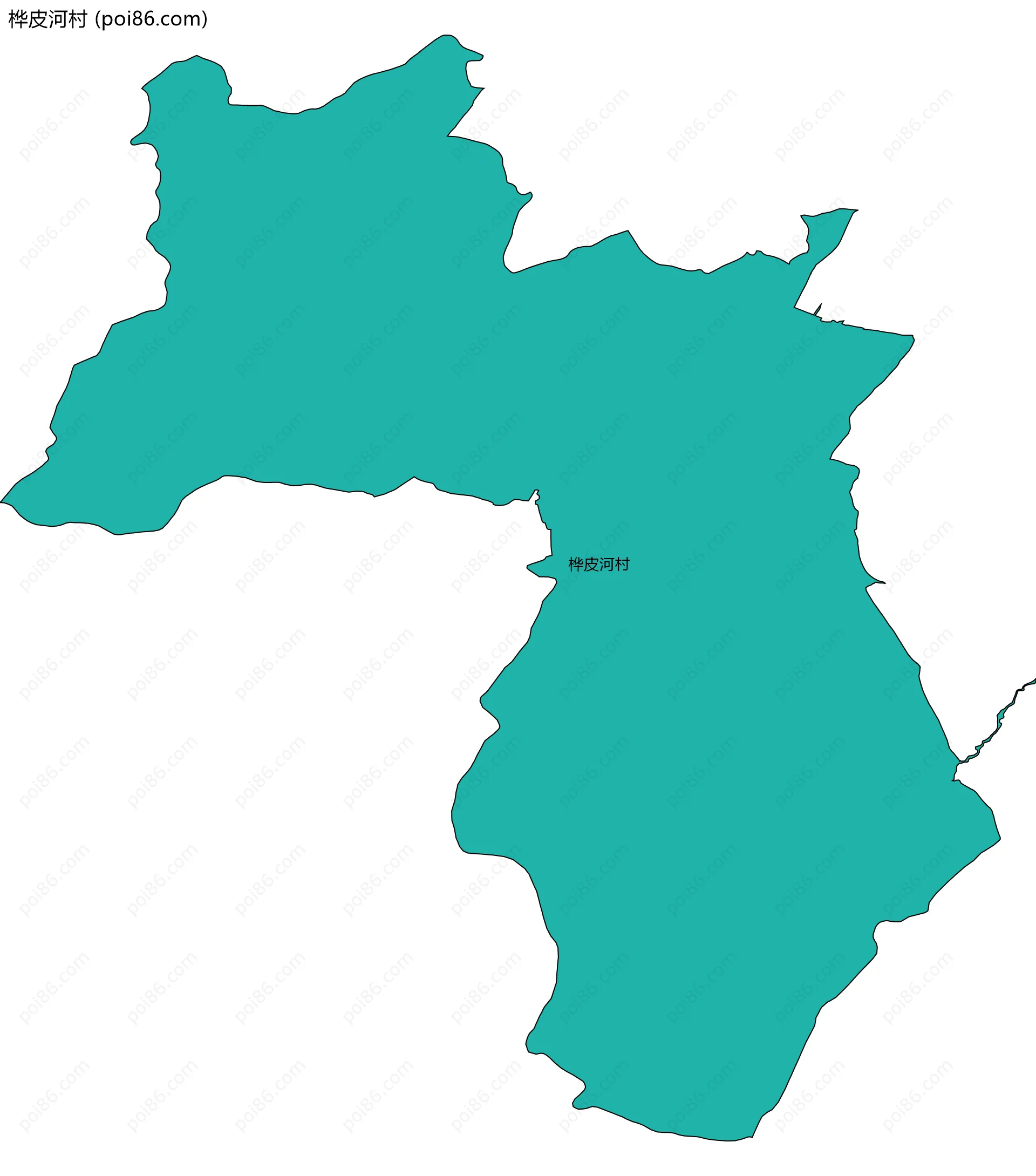 桦皮河村边界地图