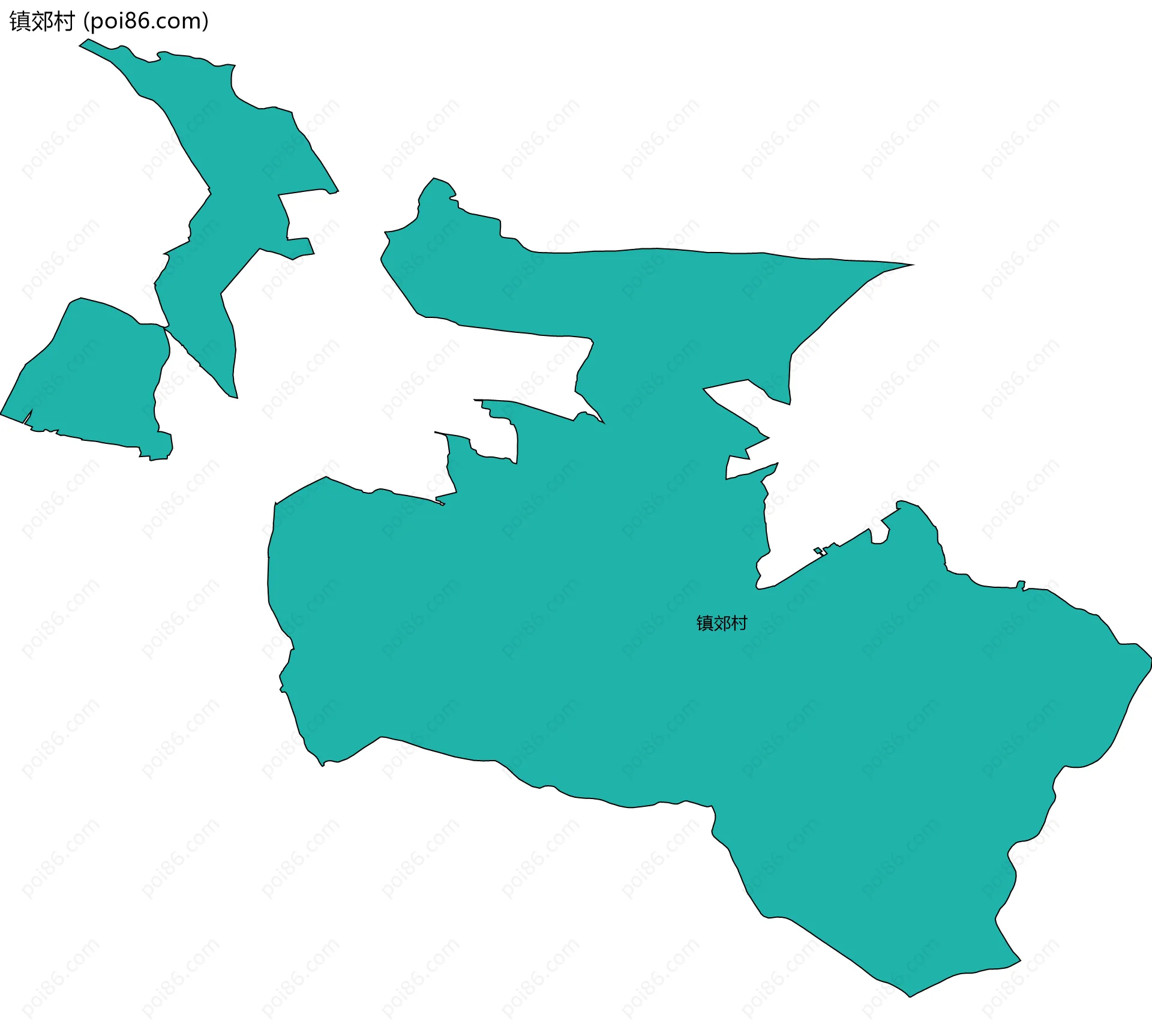 镇郊村边界地图