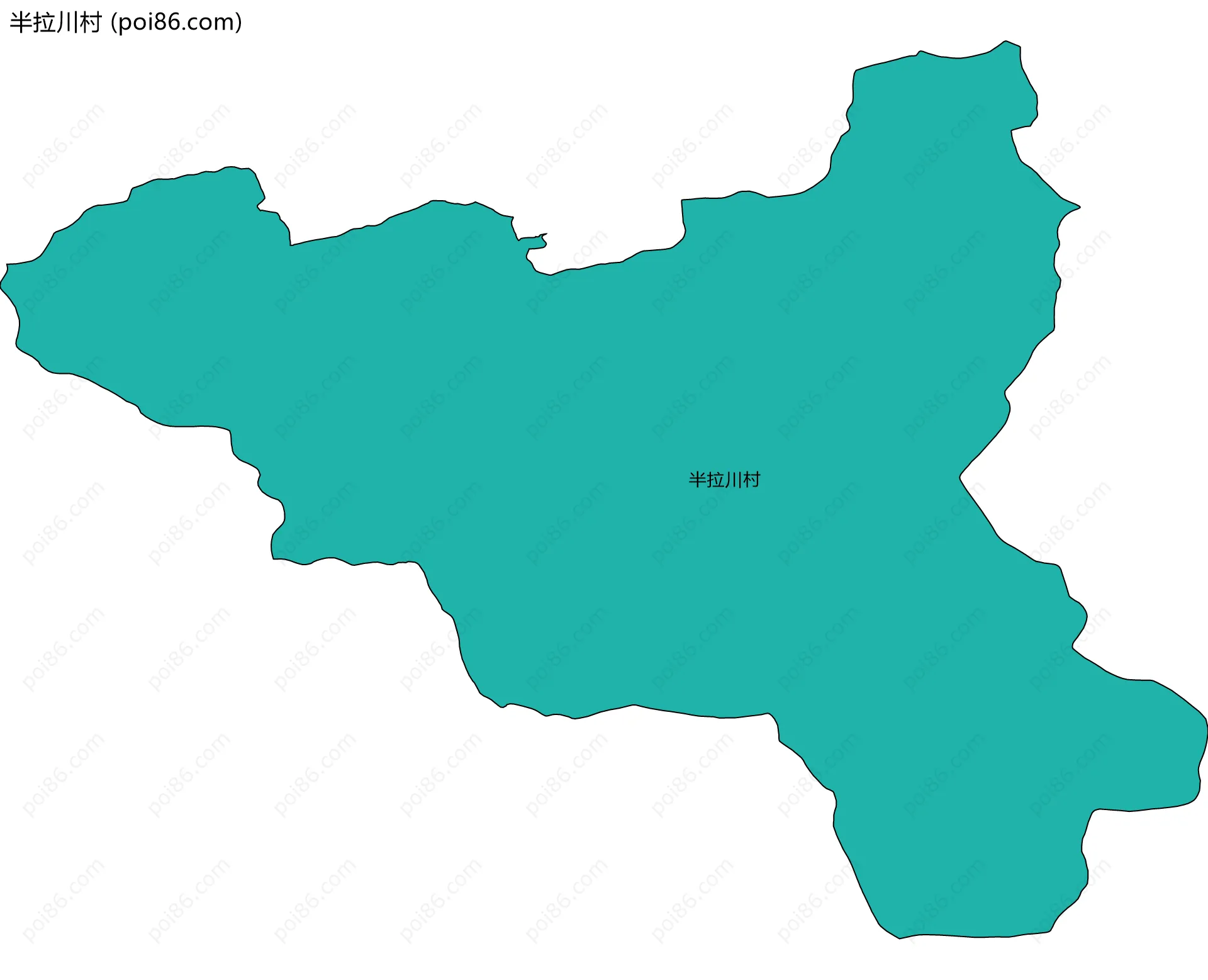 半拉川村边界地图