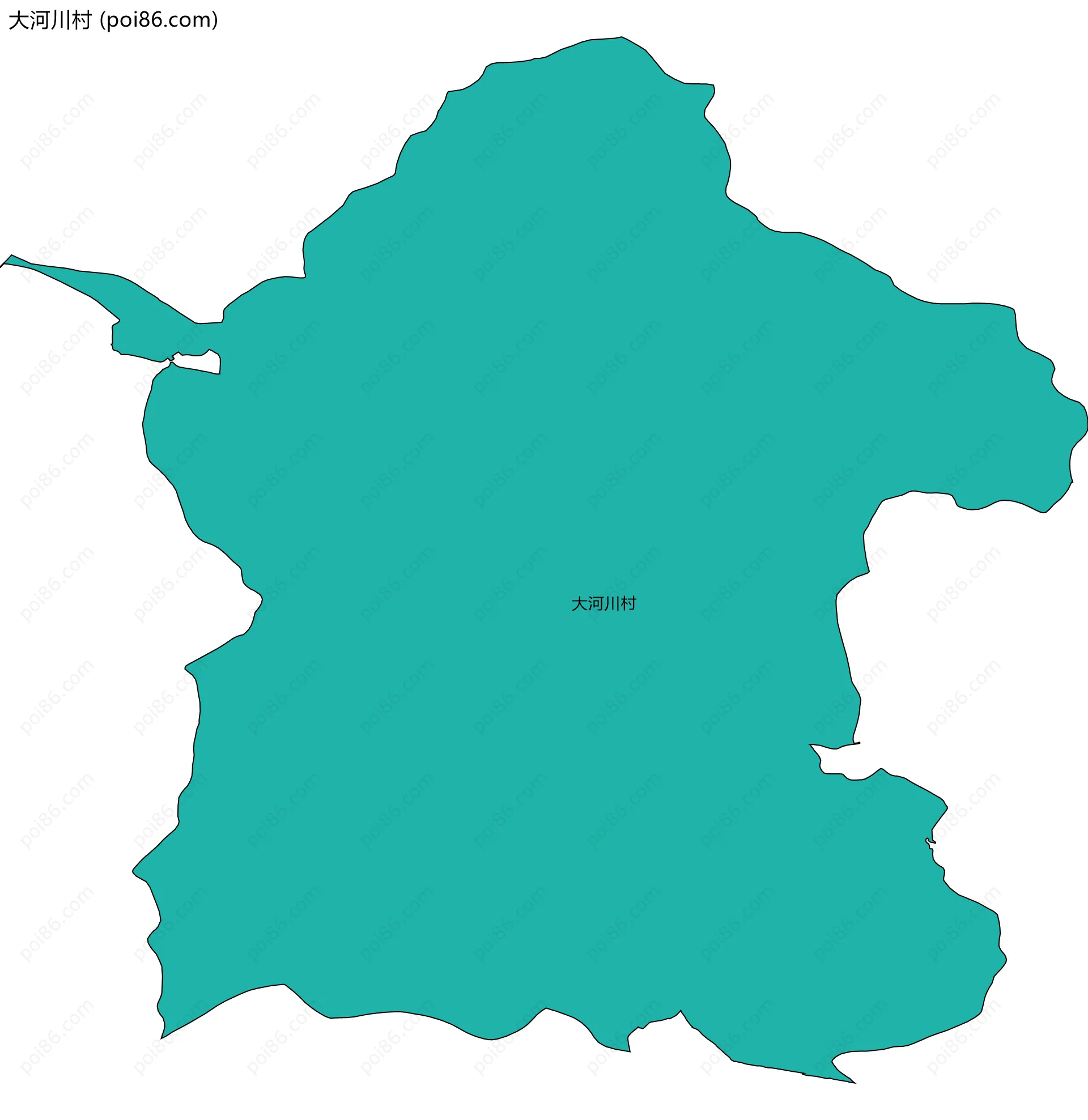 大河川村边界地图