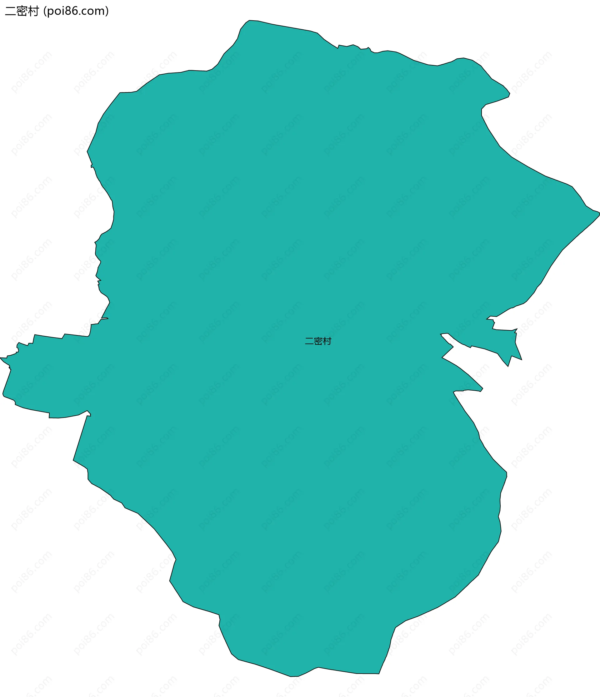 二密村边界地图