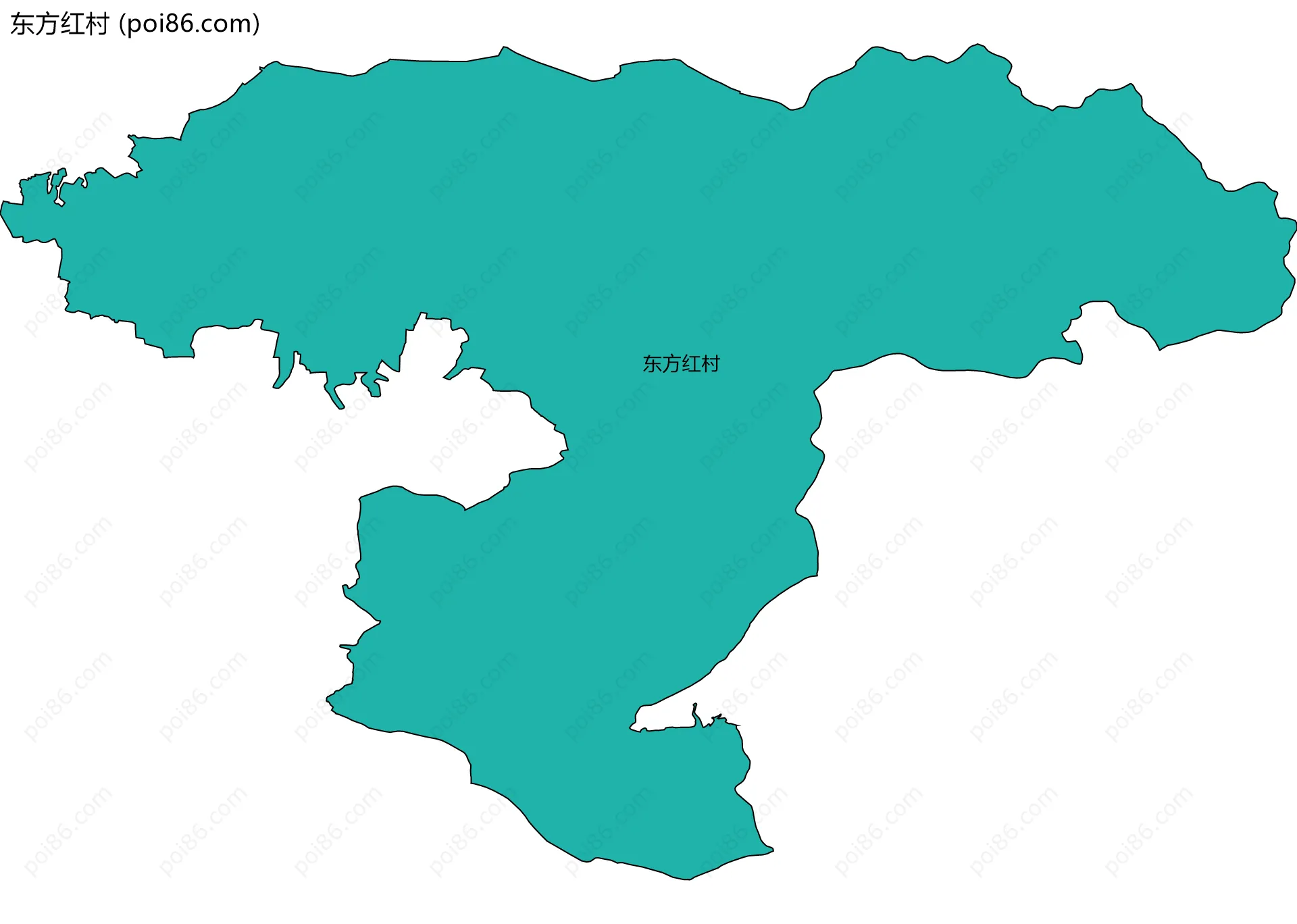 东方红村边界地图