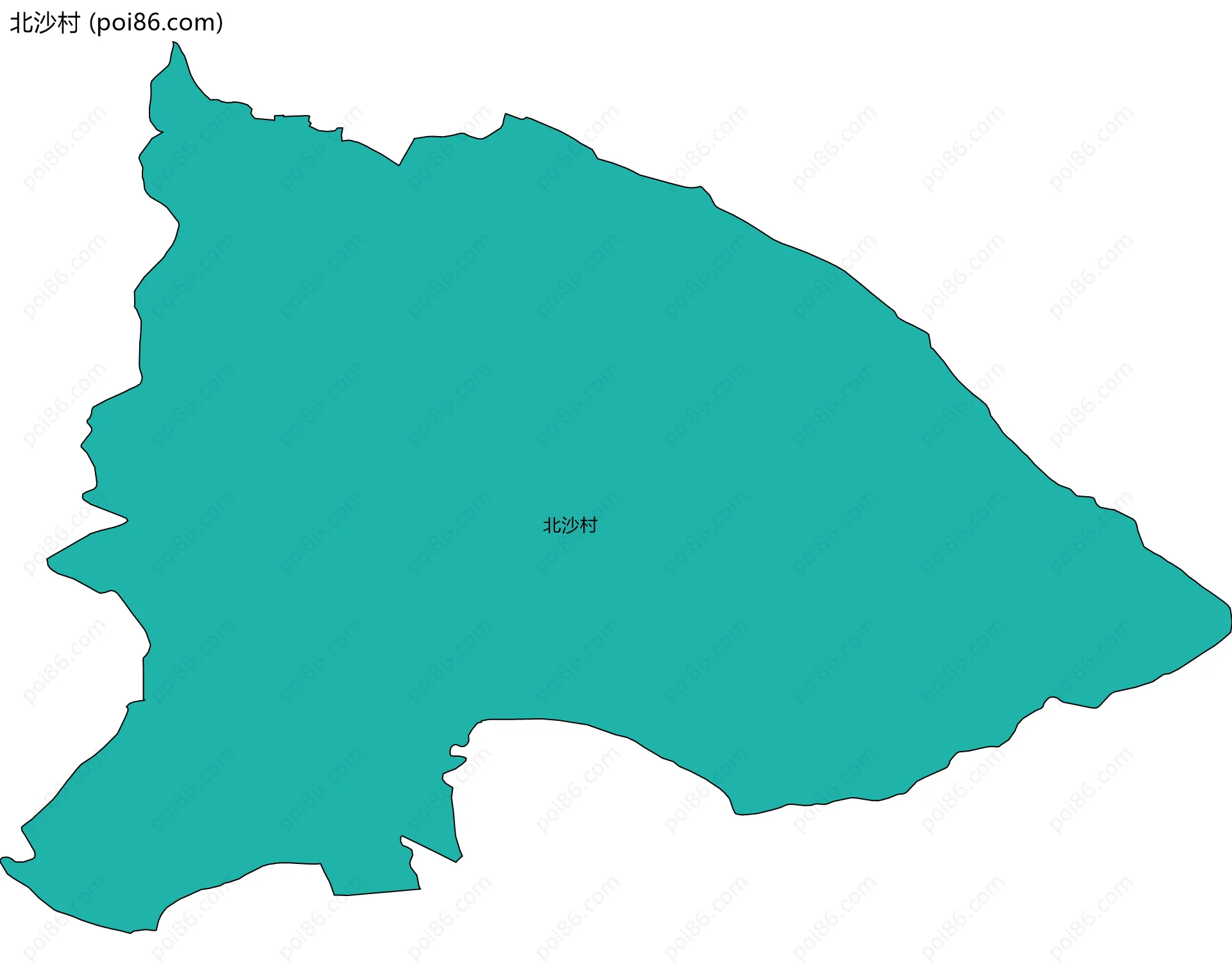 北沙村边界地图