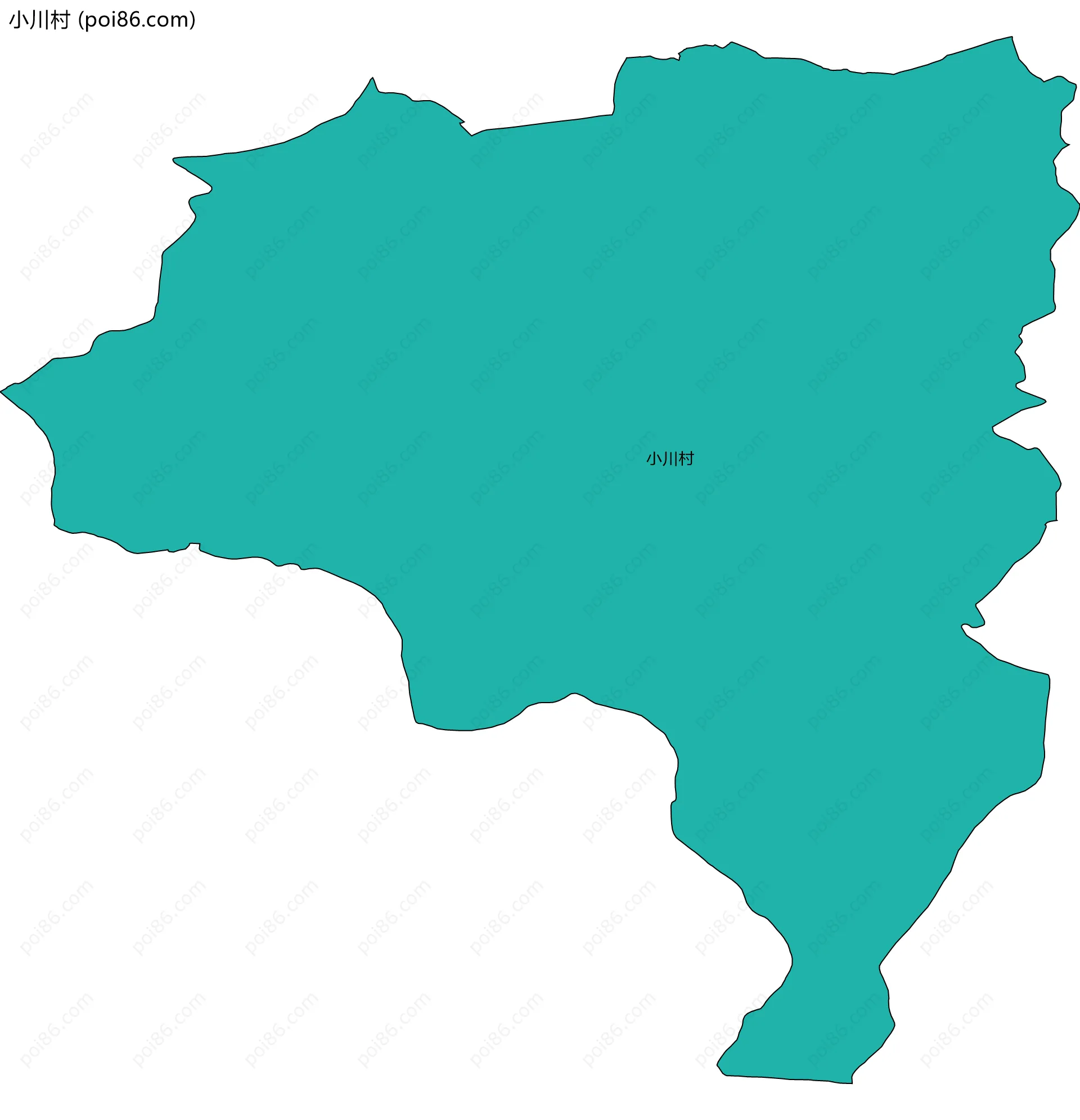 小川村边界地图