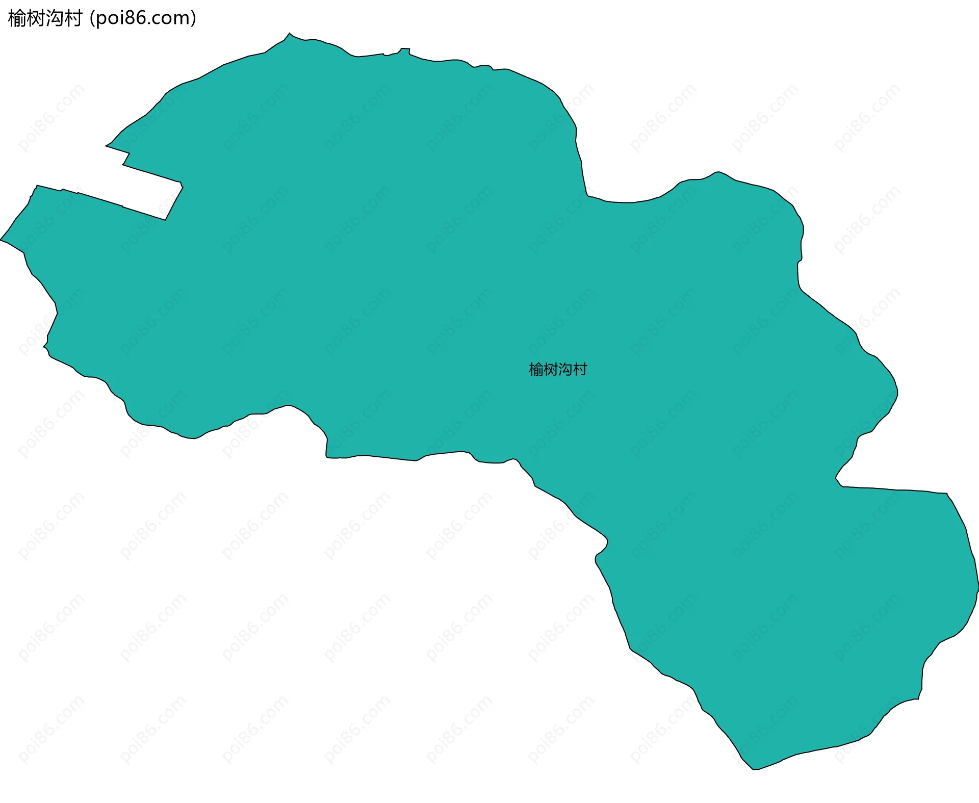 榆树沟村边界地图