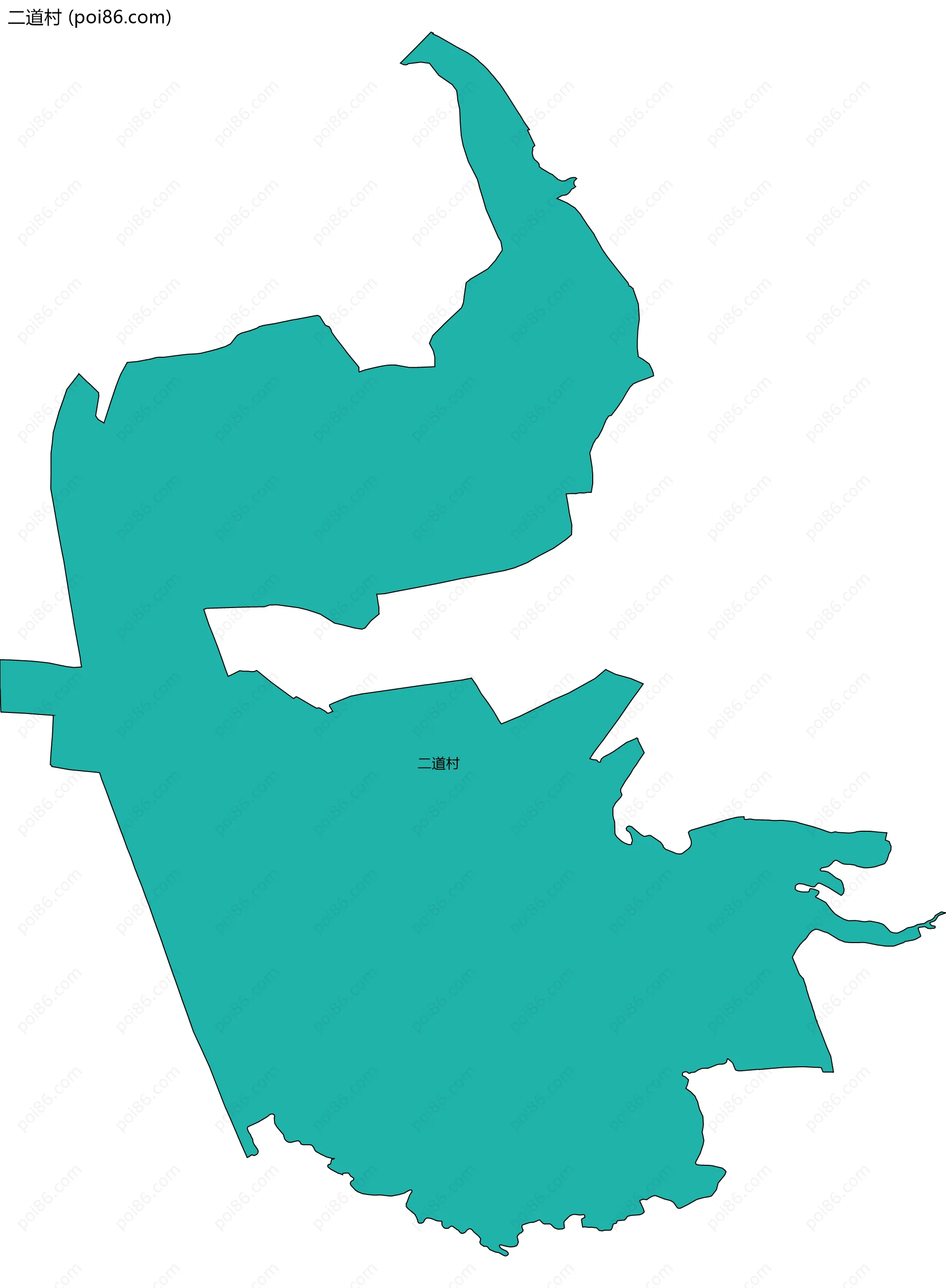 二道村边界地图