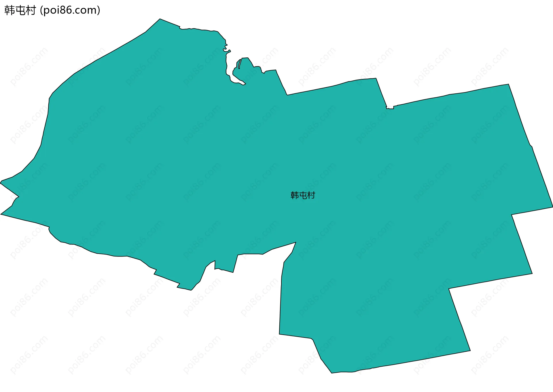 韩屯村边界地图