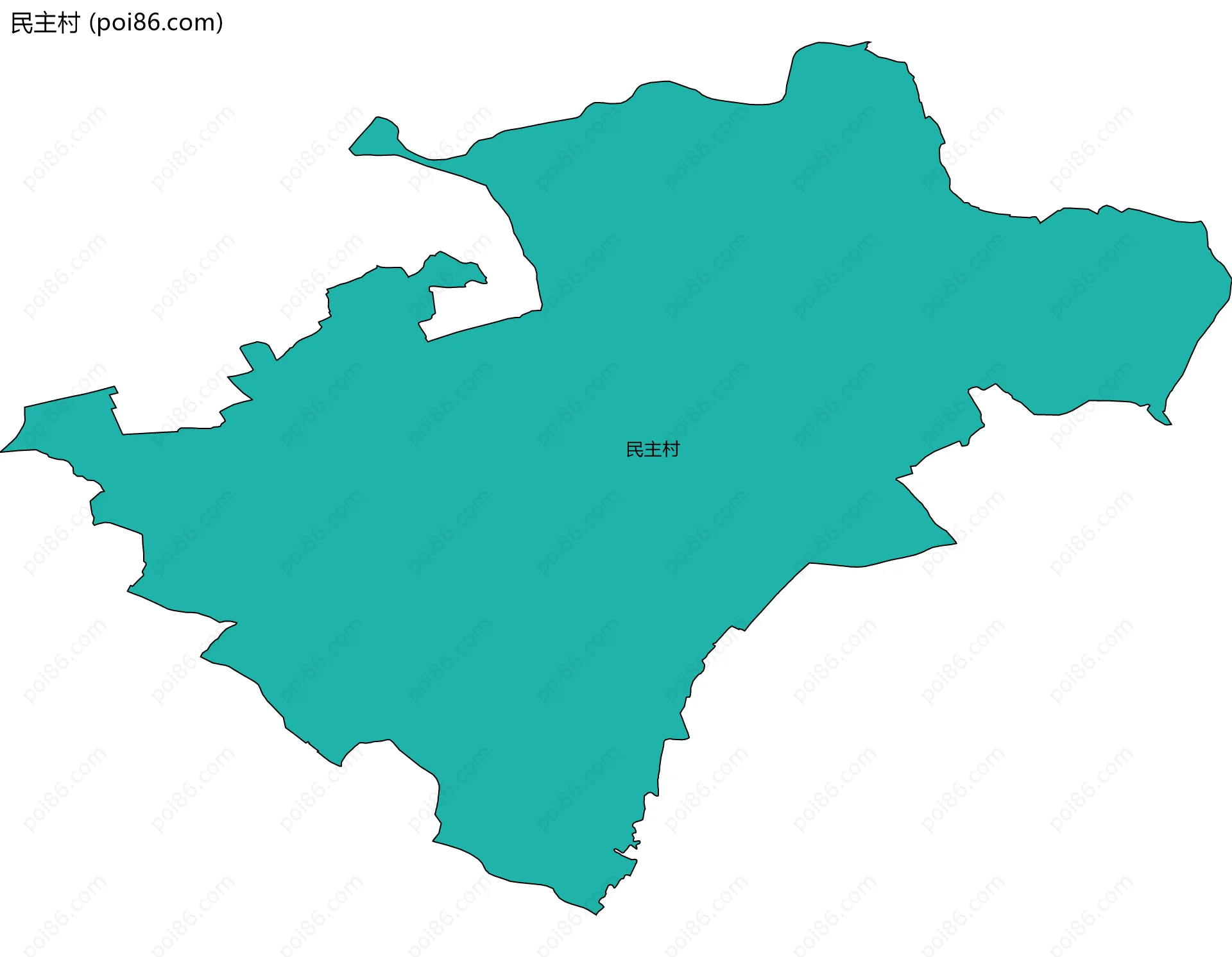 民主村边界地图