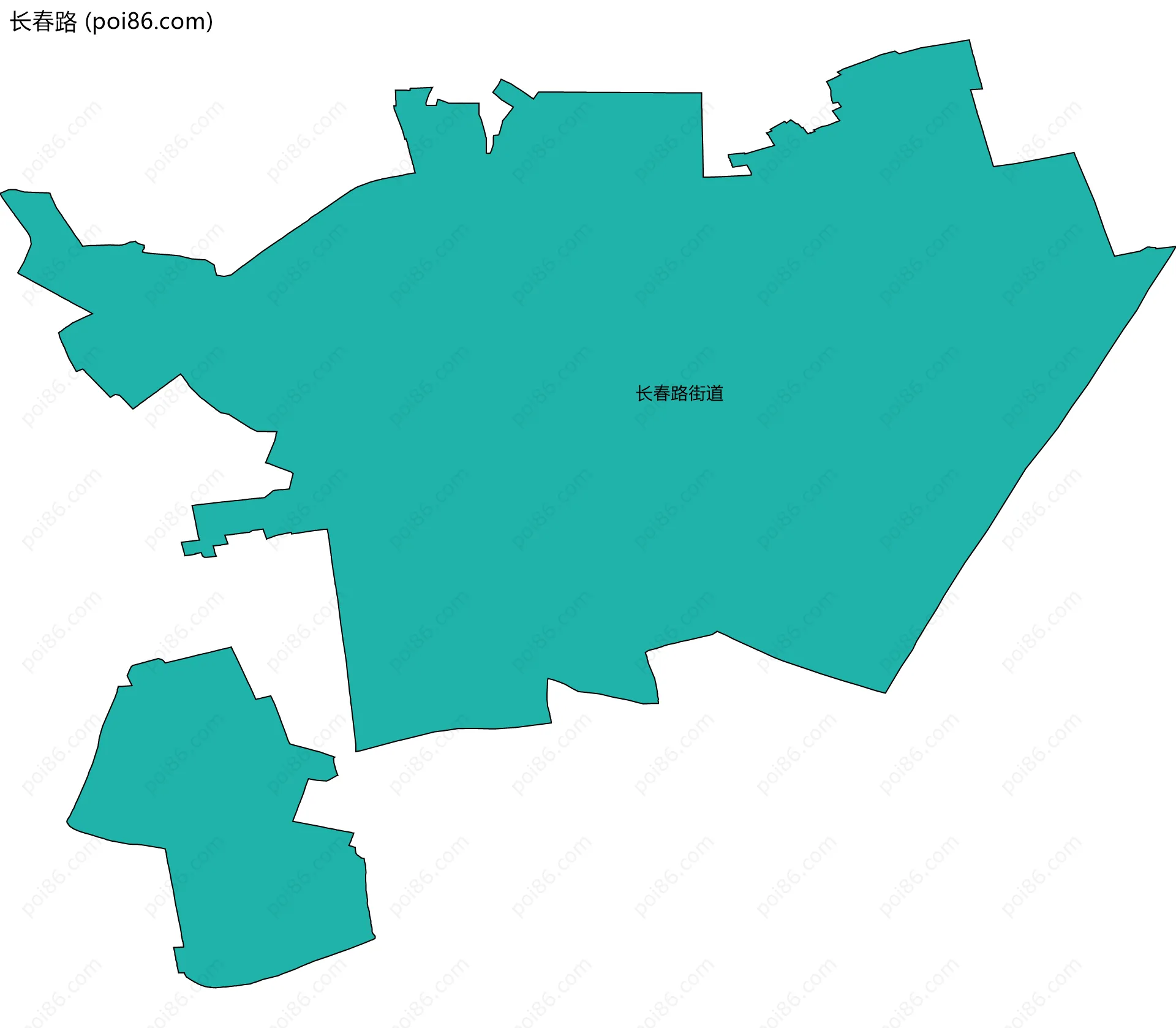 长春路边界地图(五级行政区划)