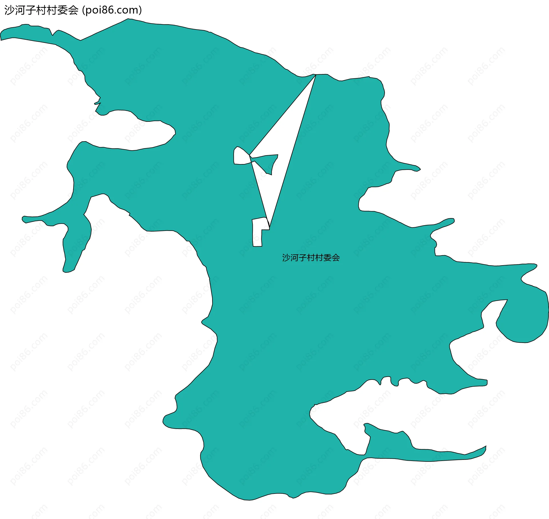 沙河子村村委会边界地图