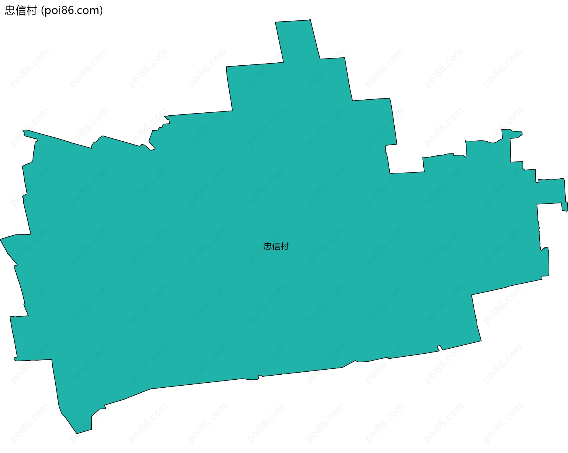 忠信村边界地图