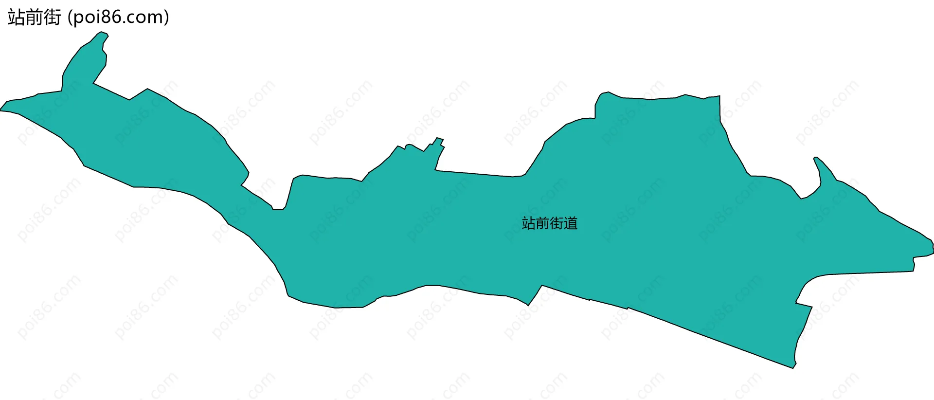 站前街边界地图(五级行政区划)