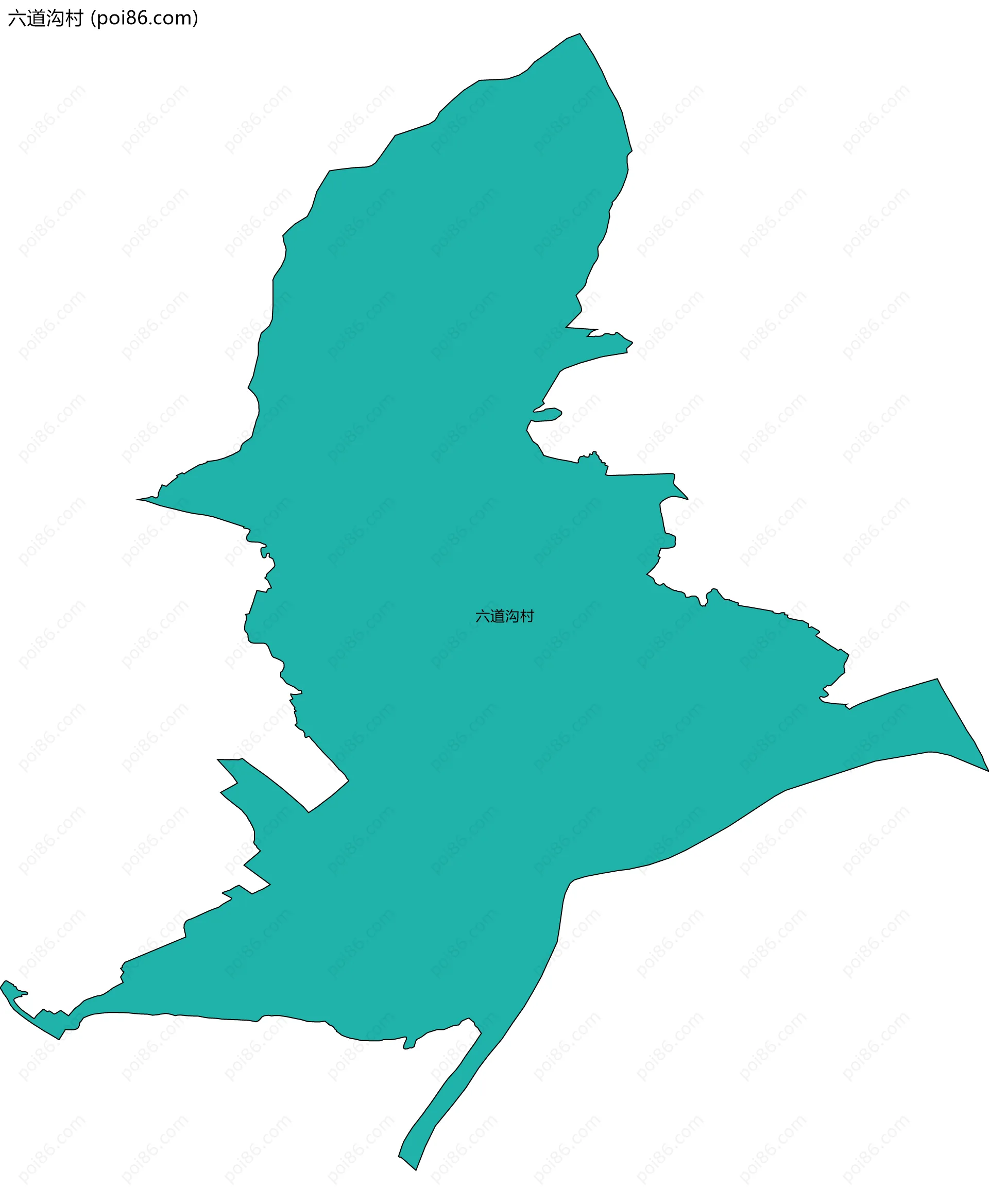 六道沟村边界地图