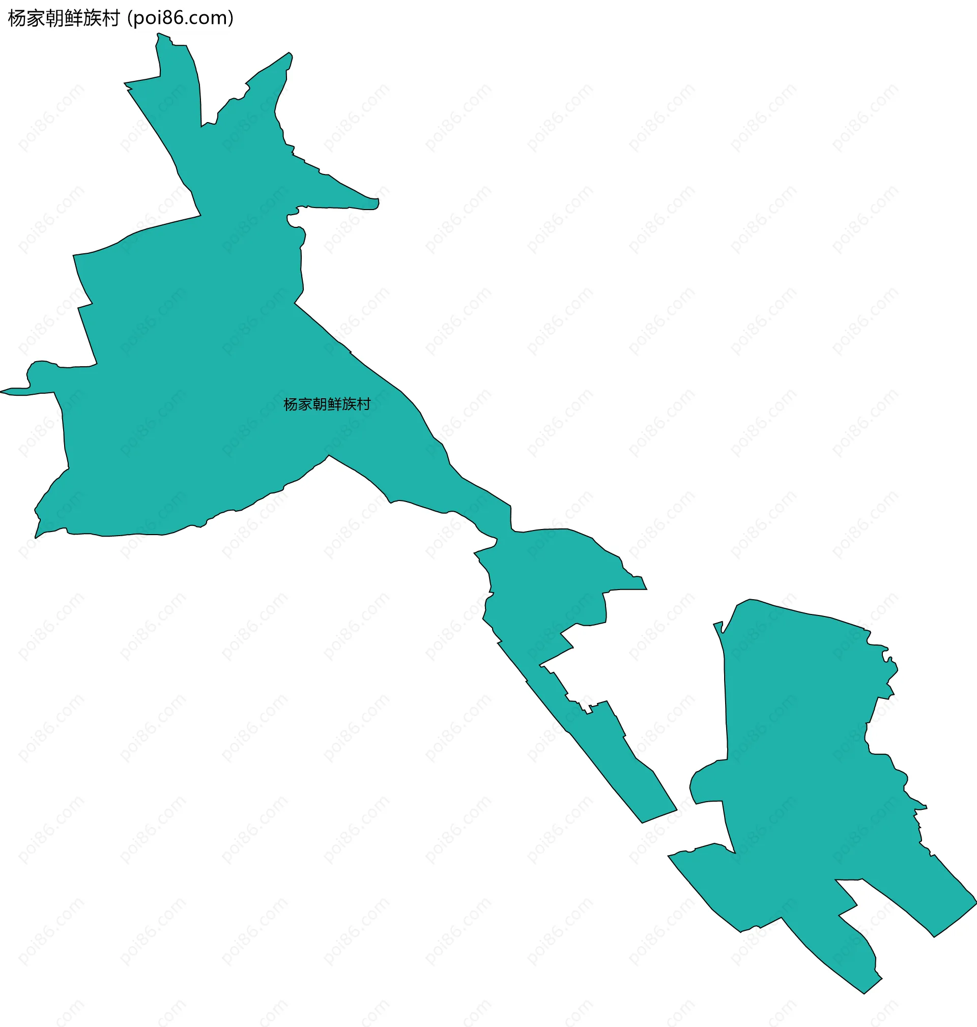 杨家朝鲜族村边界地图