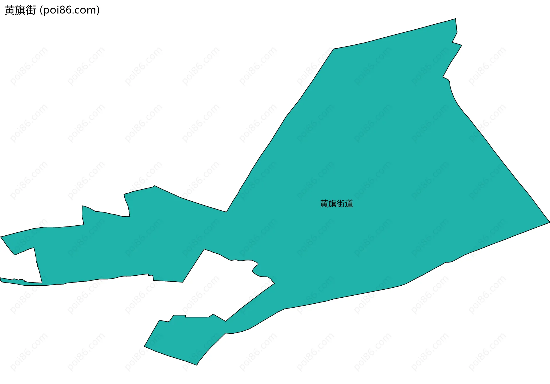 黄旗街边界地图(五级行政区划)