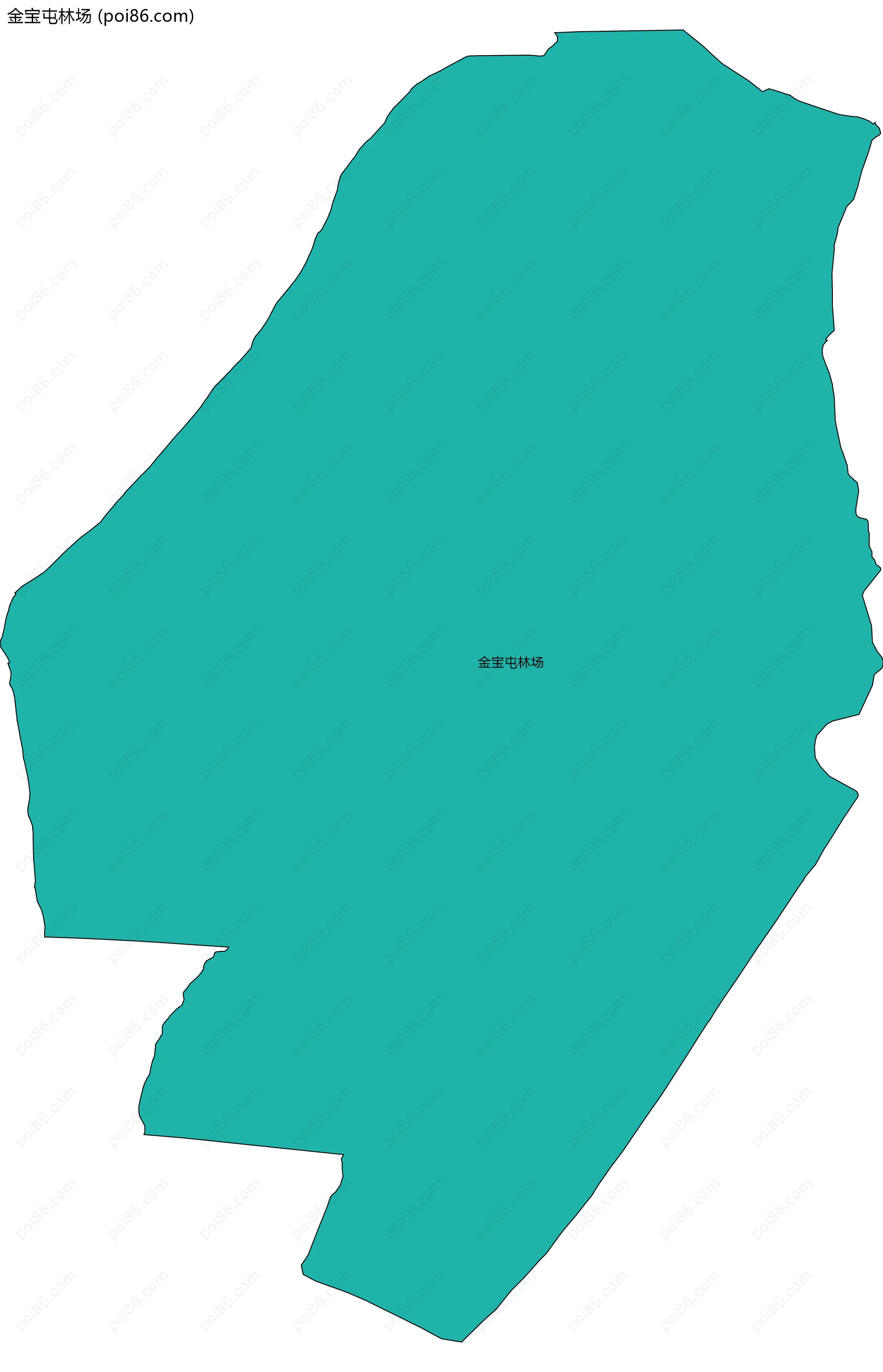 金宝屯林场边界地图(五级行政区划)