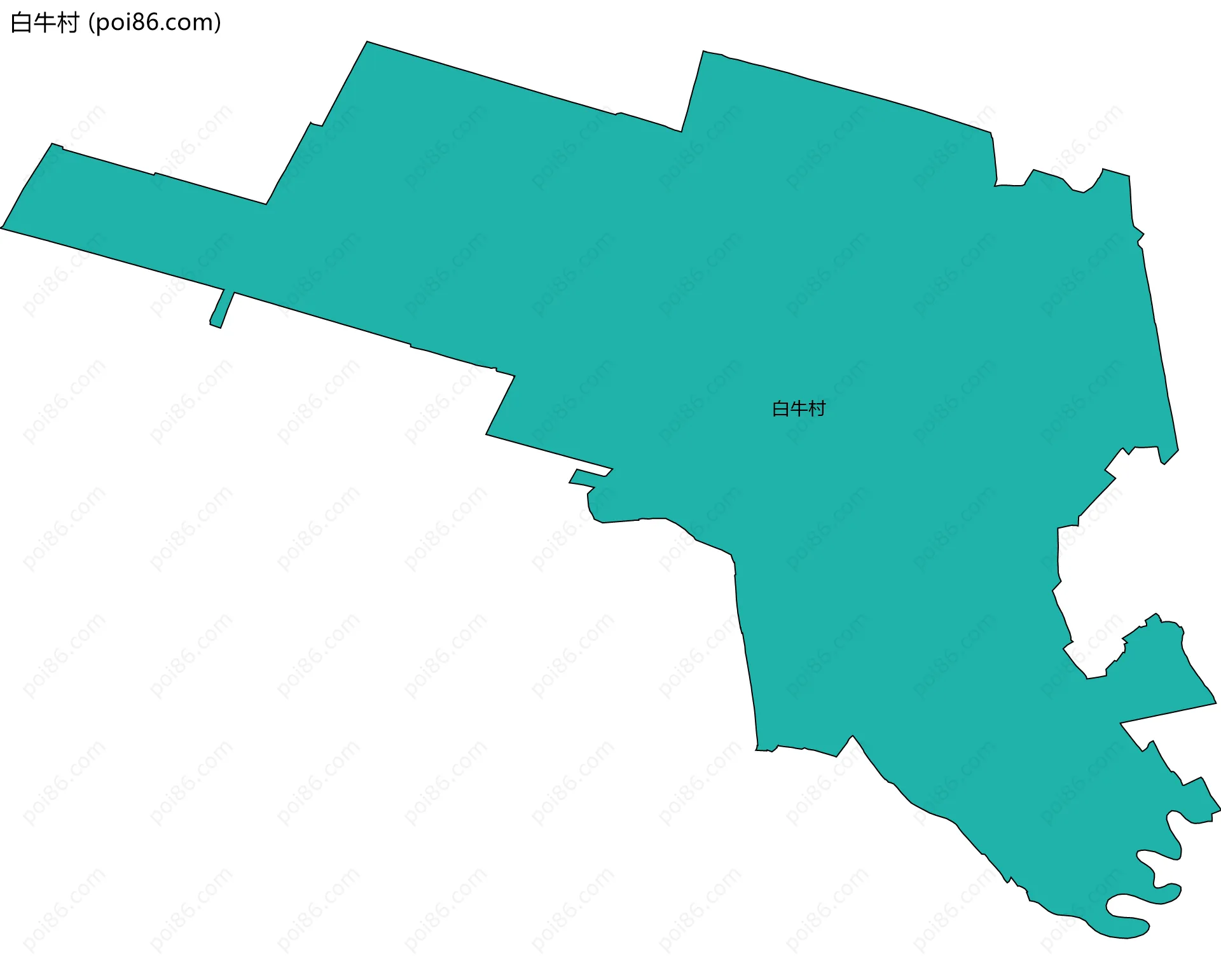 白牛村边界地图