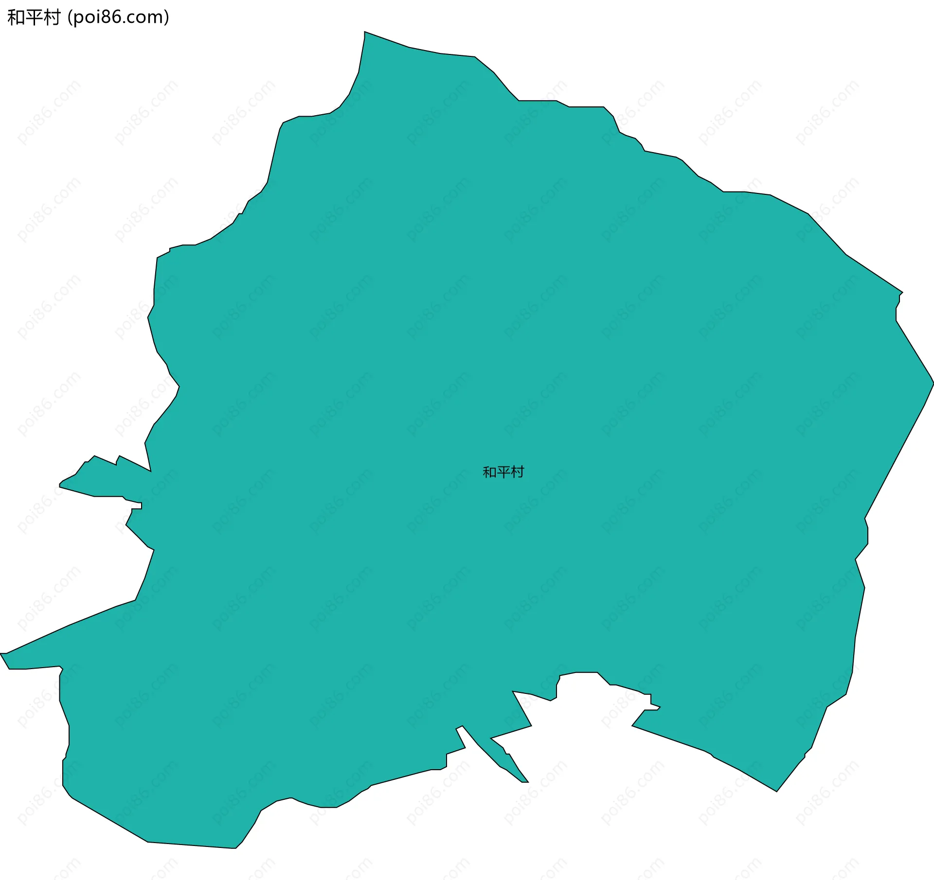 和平村边界地图