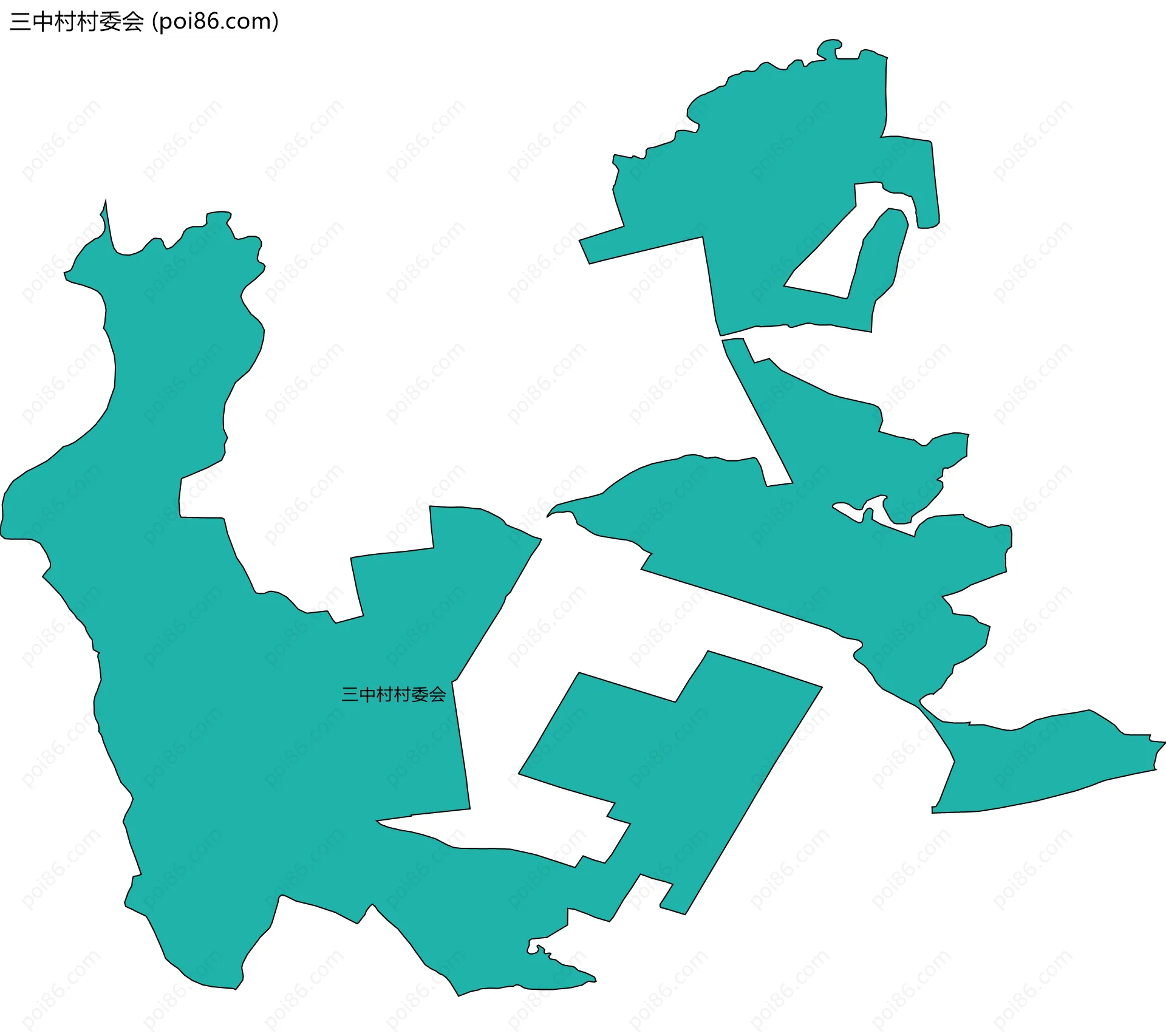 三中村村委会边界地图