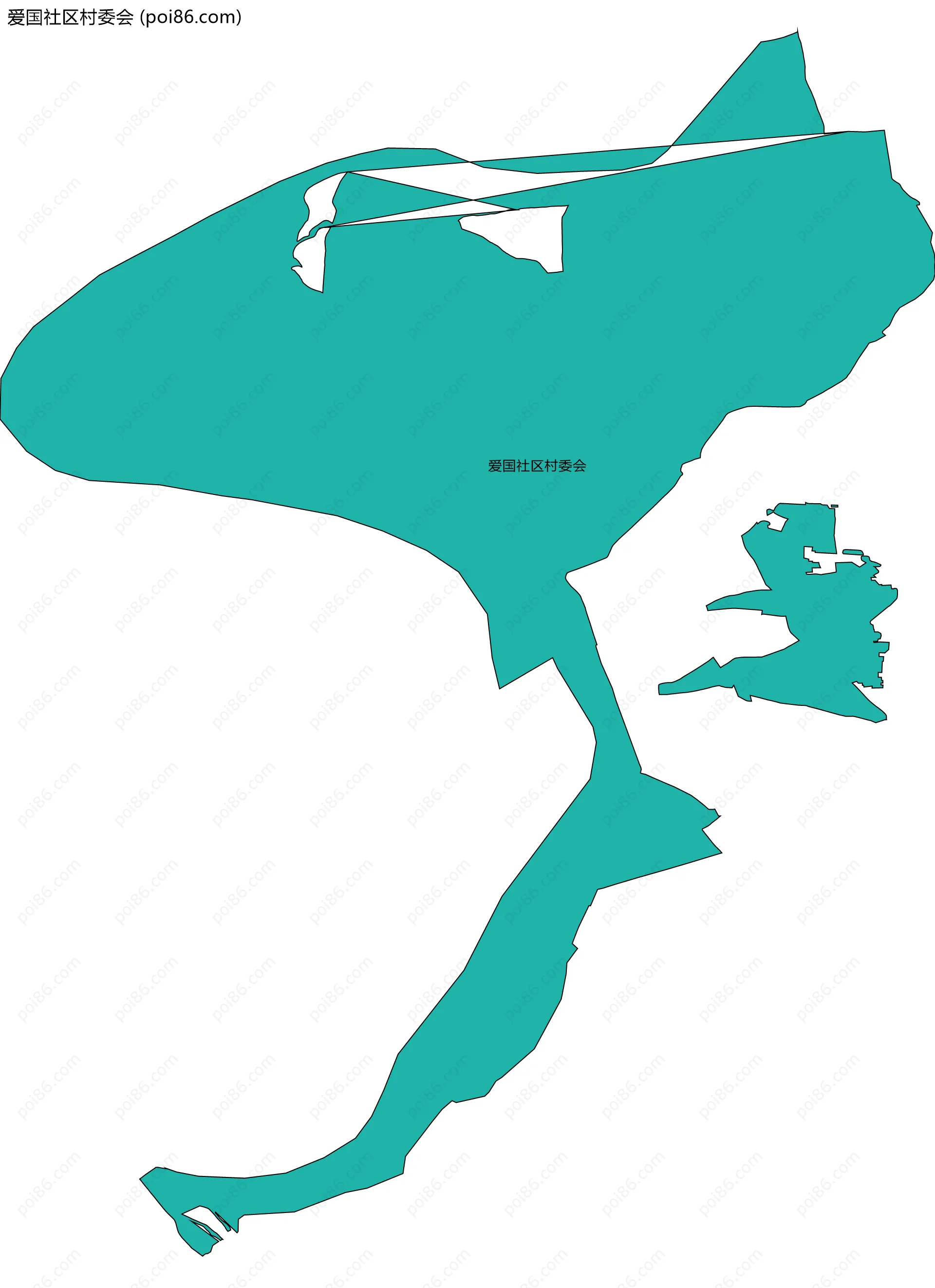 爱国社区村委会边界地图
