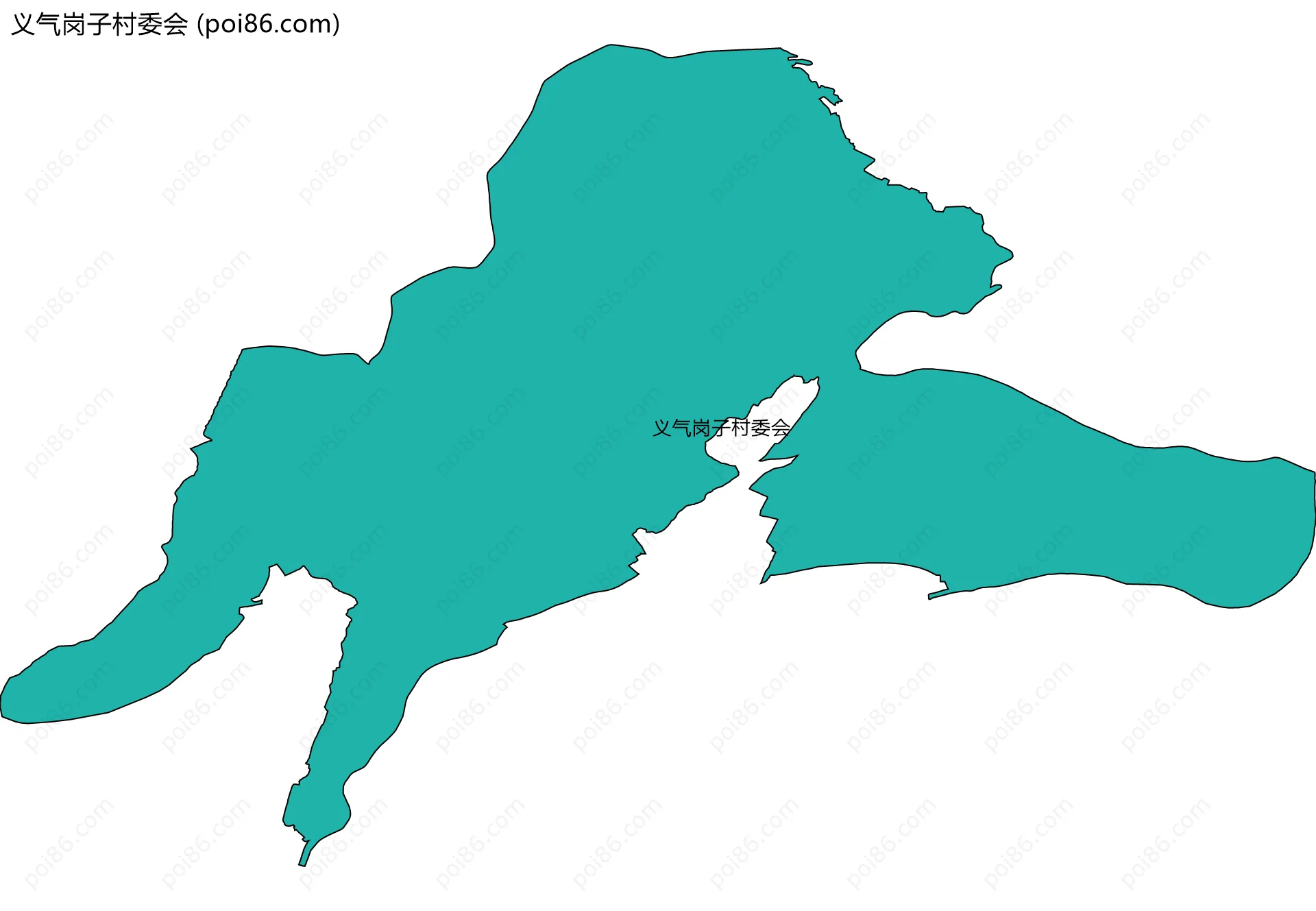 义气岗子村委会边界地图