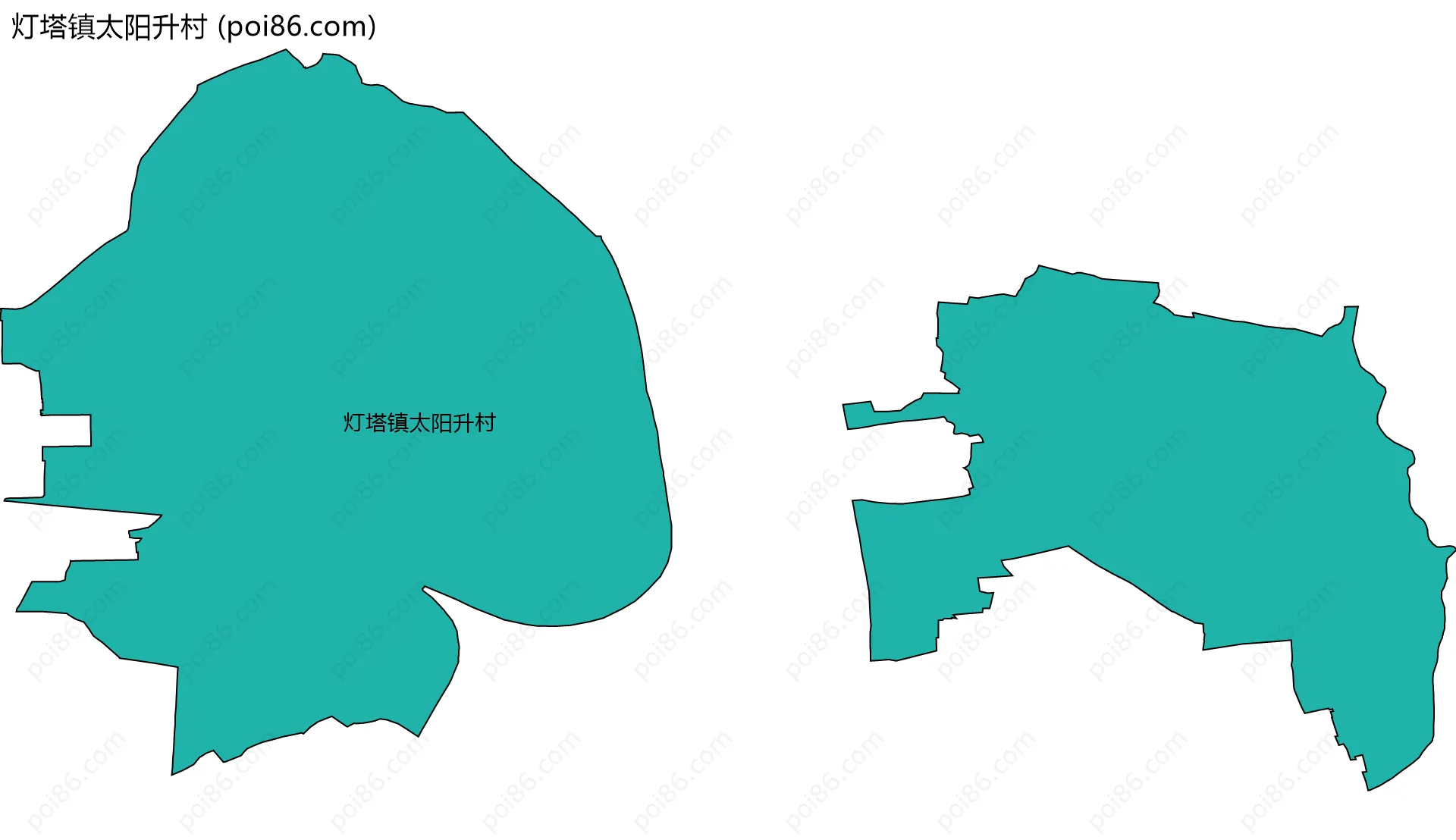 灯塔镇太阳升村边界地图