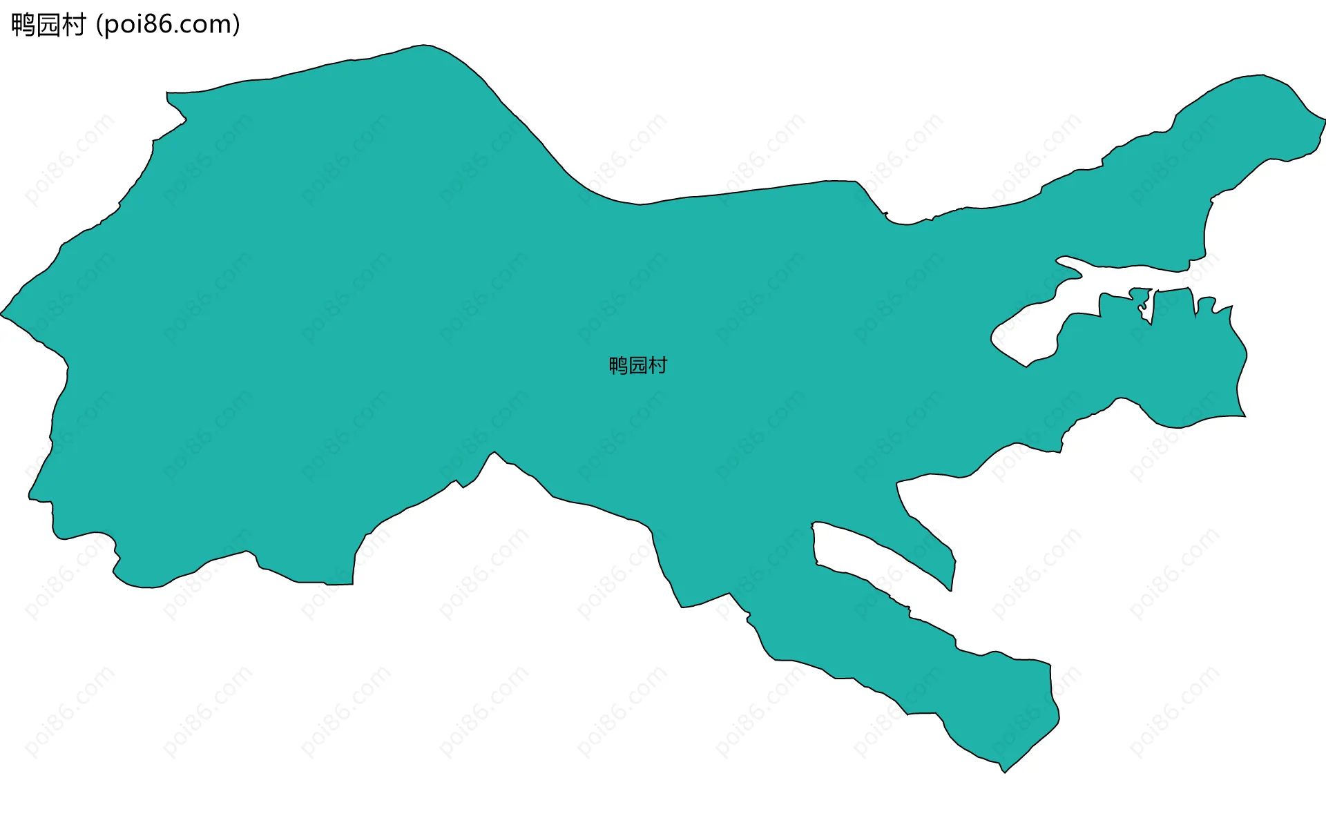 鸭园村边界地图