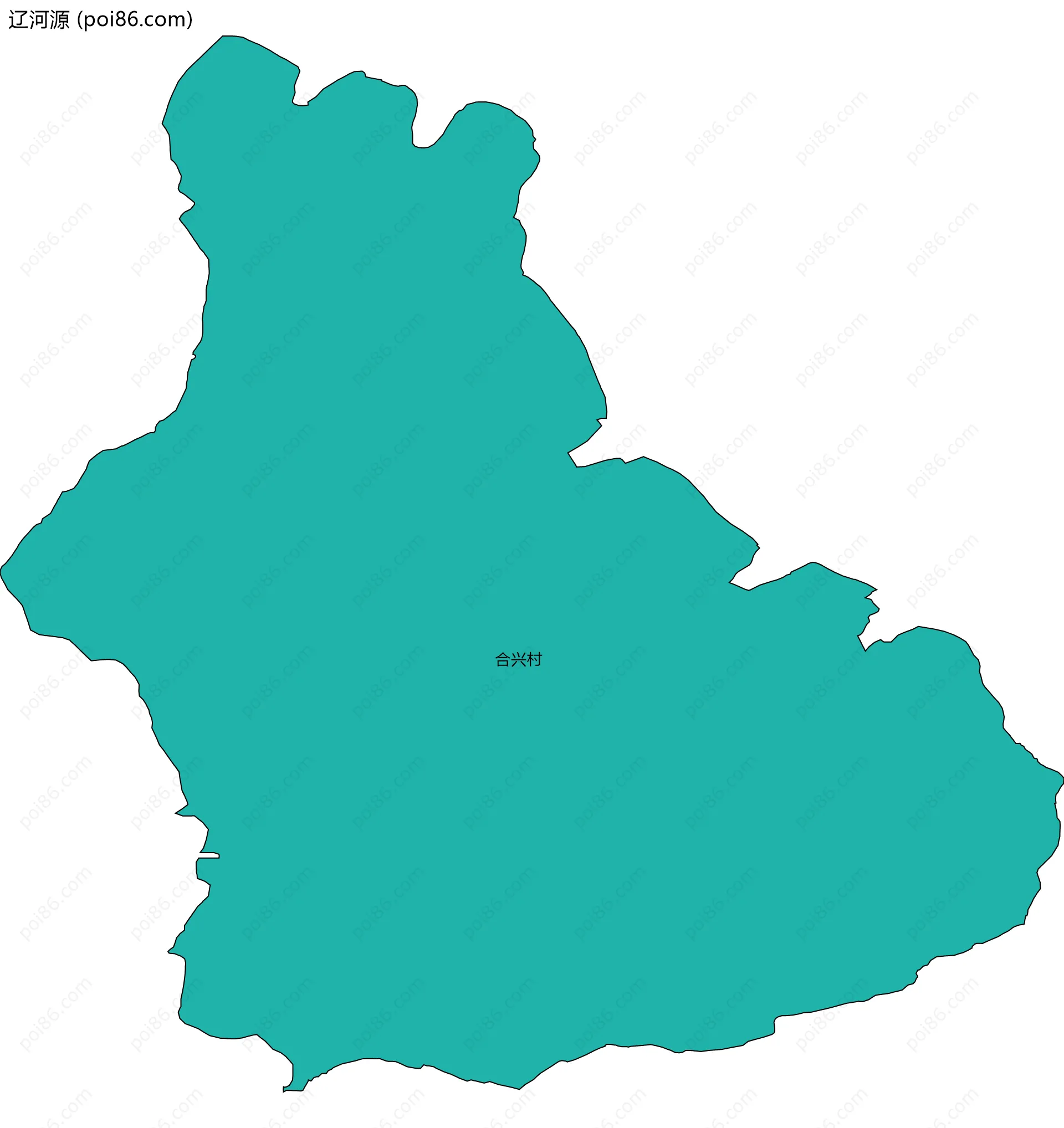 辽河源边界地图(五级行政区划)