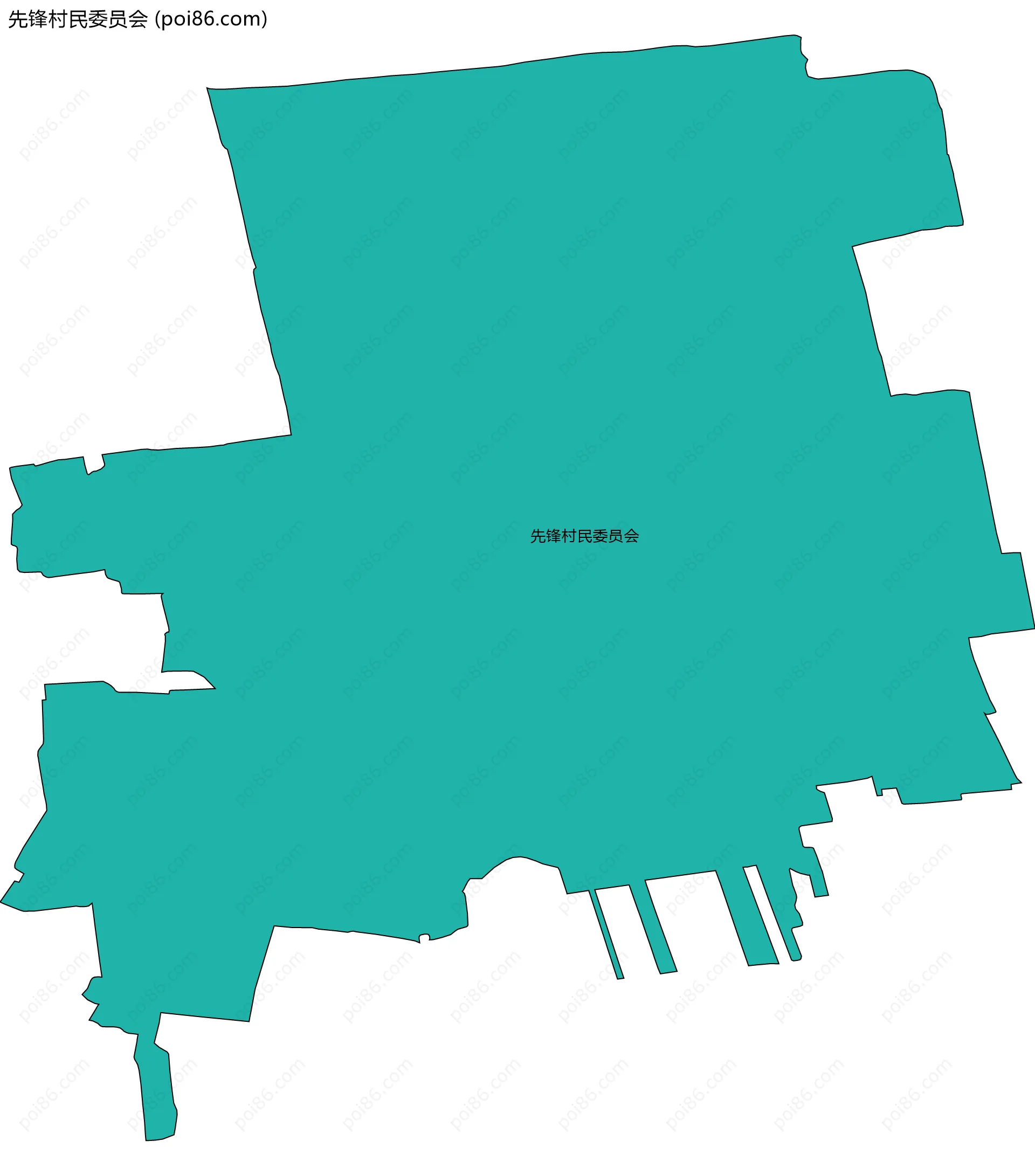 先锋村民委员会边界地图